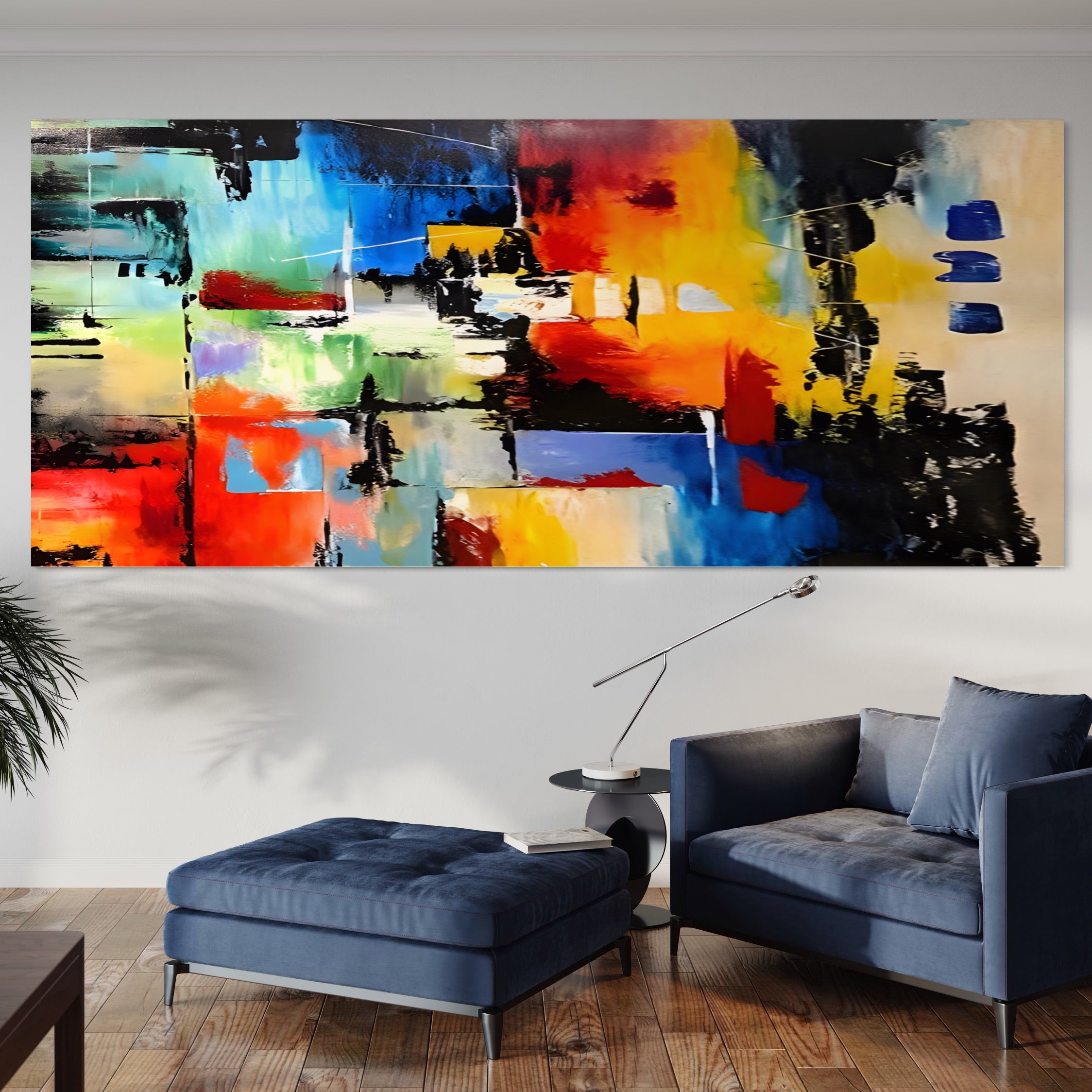 Tablou Canvas Premium LuxCanva® A1311, Paleta De Culori , Living, Abstract, Multicolor, Amestec De Culori, Galerie De Arta, Culori Vibrante