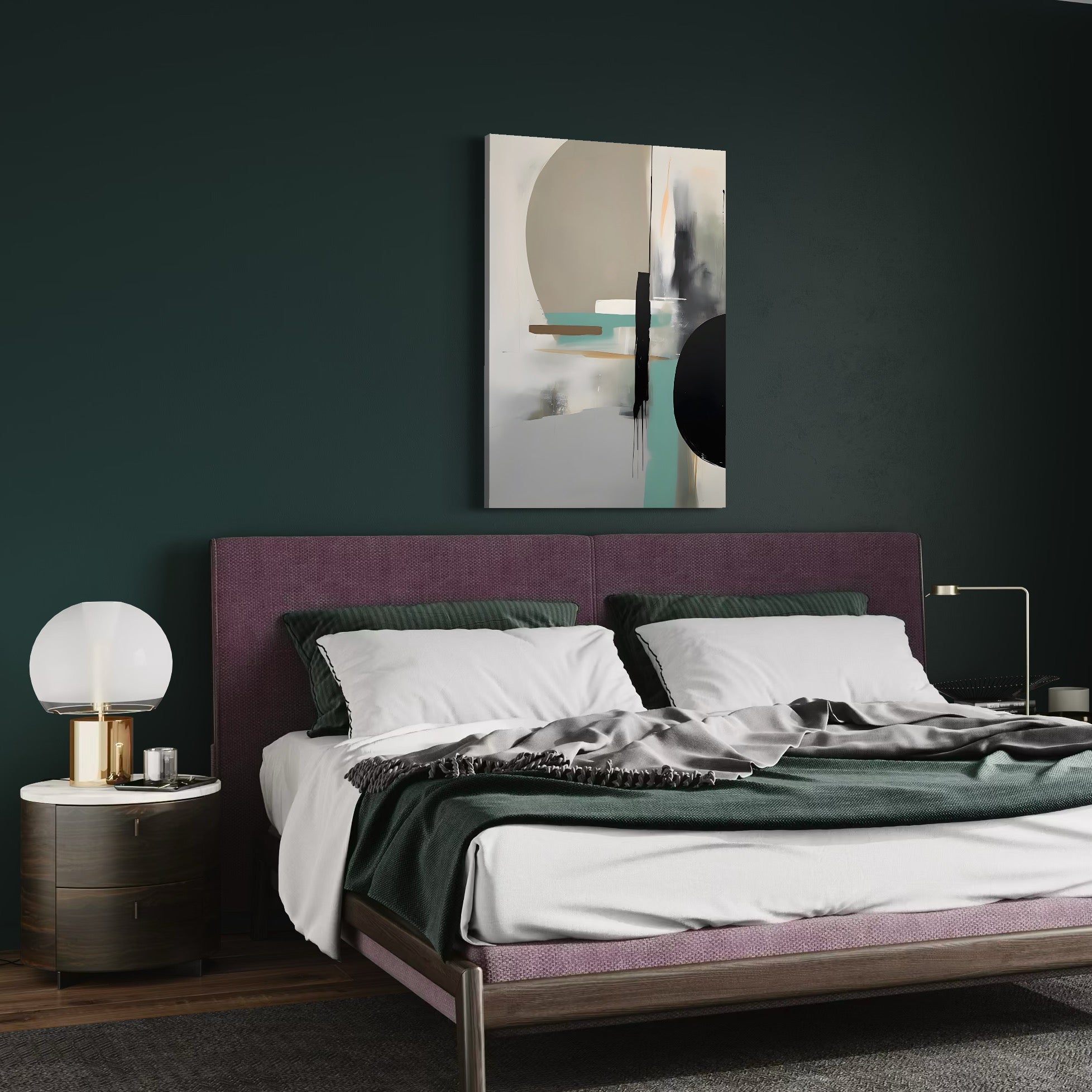 Tablou Canvas Premium LuxCanva® A1635, Abstract Circular , Room, Forme, Decorativ, Dormitor, Culori Vibrante