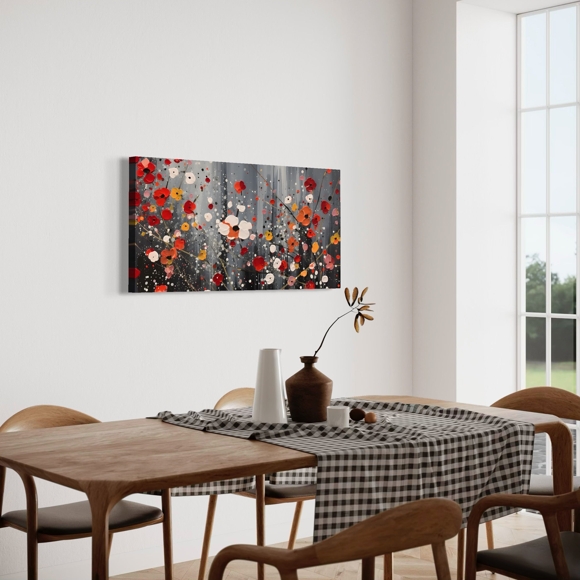 Tablou Canvas Premium LuxCanva® A1629, Minimal Flowers ,  Living, Flori, Natura, Decorativ, Dormitor, Culori Vibrante