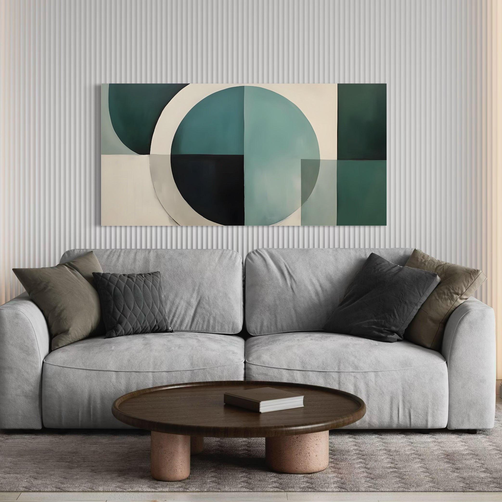 Tablou Canvas Premium LuxCanva® A1628, Turquoise Abstract , Living, Cerc, Cromatic, Modern, Dormitor, Culori Vibrante