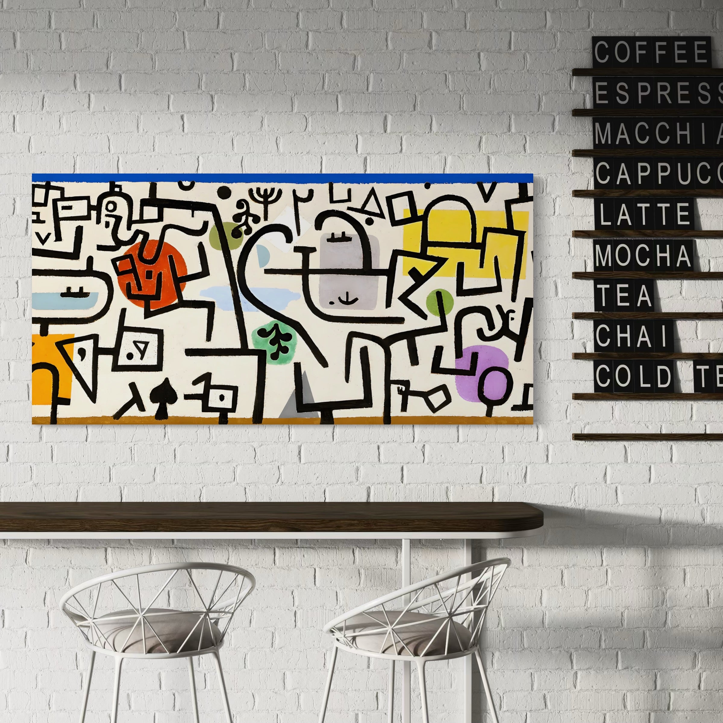 Tablou Canvas Premium LuxCanva® A1627, Rich Harbour , Camera Copil, Paul Klee, Animatie, Modern, Dormitor, Culori Vibrante