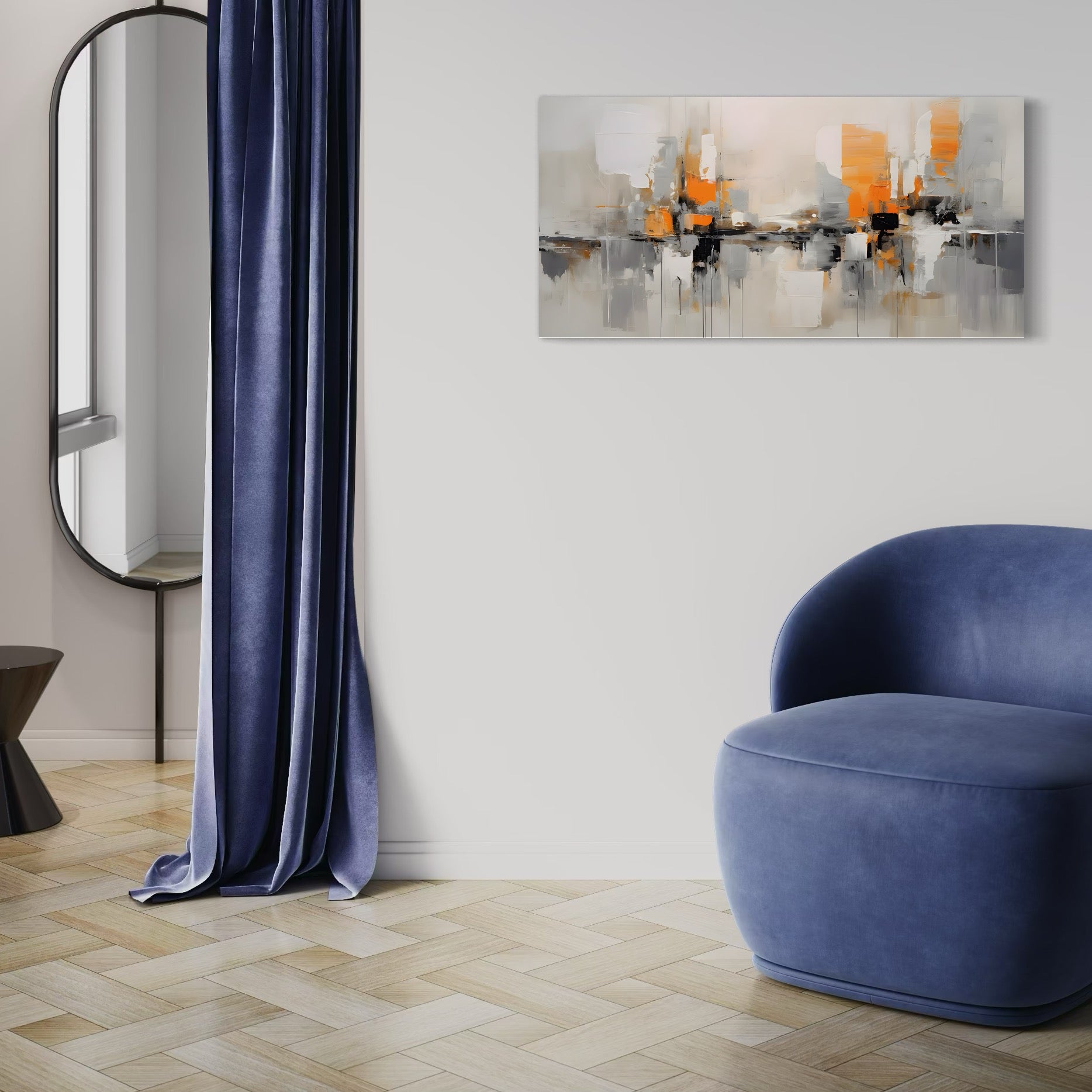 Tablou Canvas Premium LuxCanva® A1626, Pictura Gri , Room, Decorativ, Non Culori, Reflexie, Abstract, Dormitor, Culori Vibrante