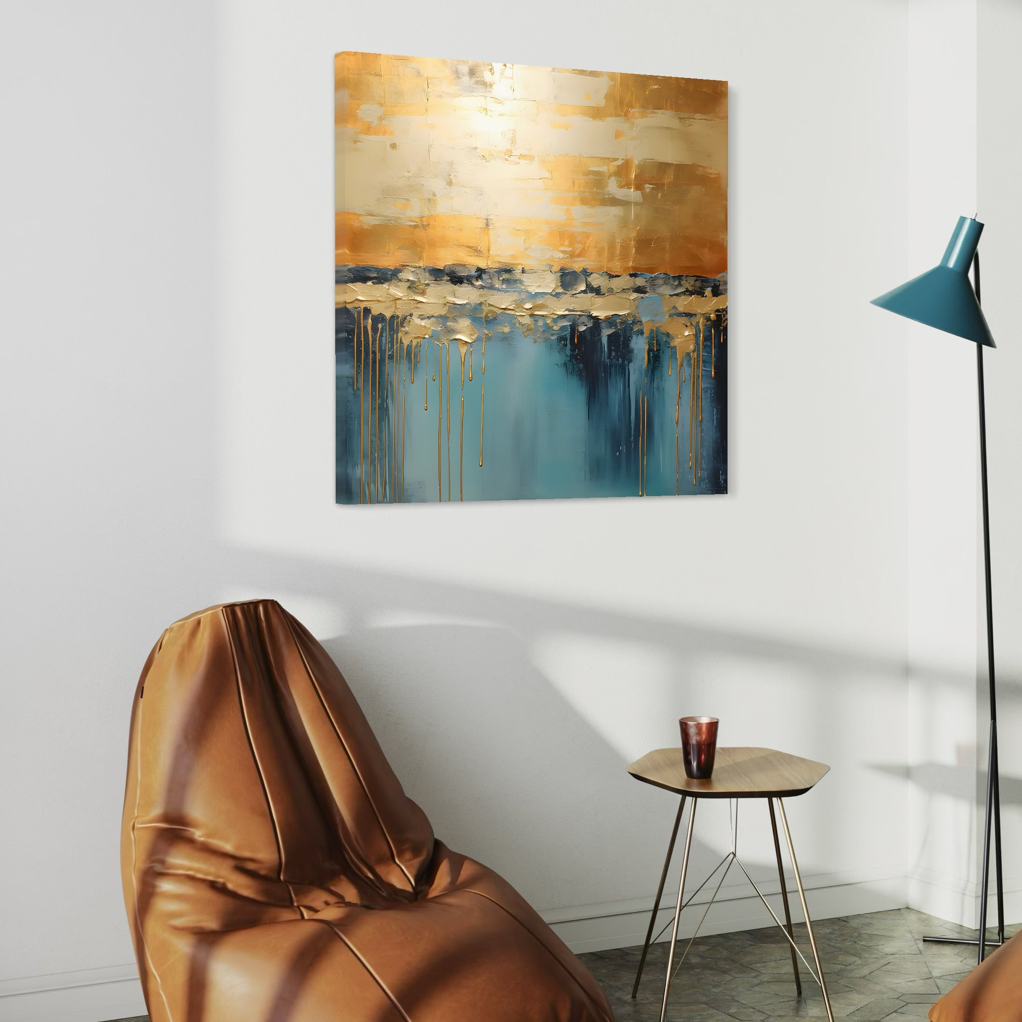 Tablou Canvas Premium LuxCanva® A1643, Blue Contrast ,  Living, Decorativ, Abstract, Cromatic, Dormitor, Culori Vibrante