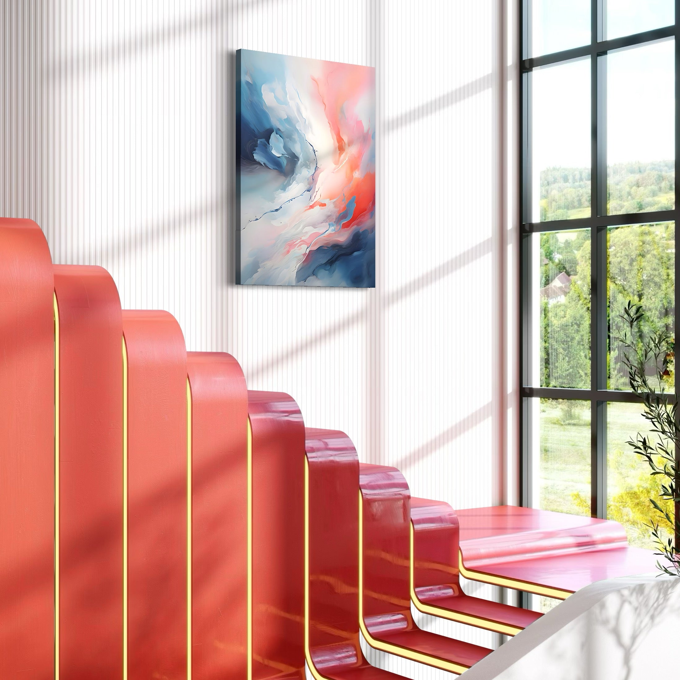 Tablou Canvas Premium LuxCanva® A1644, Pink Contrast , Dormitor, Decorativ, Landscape, Cromatic, Living, Culori Vibrante