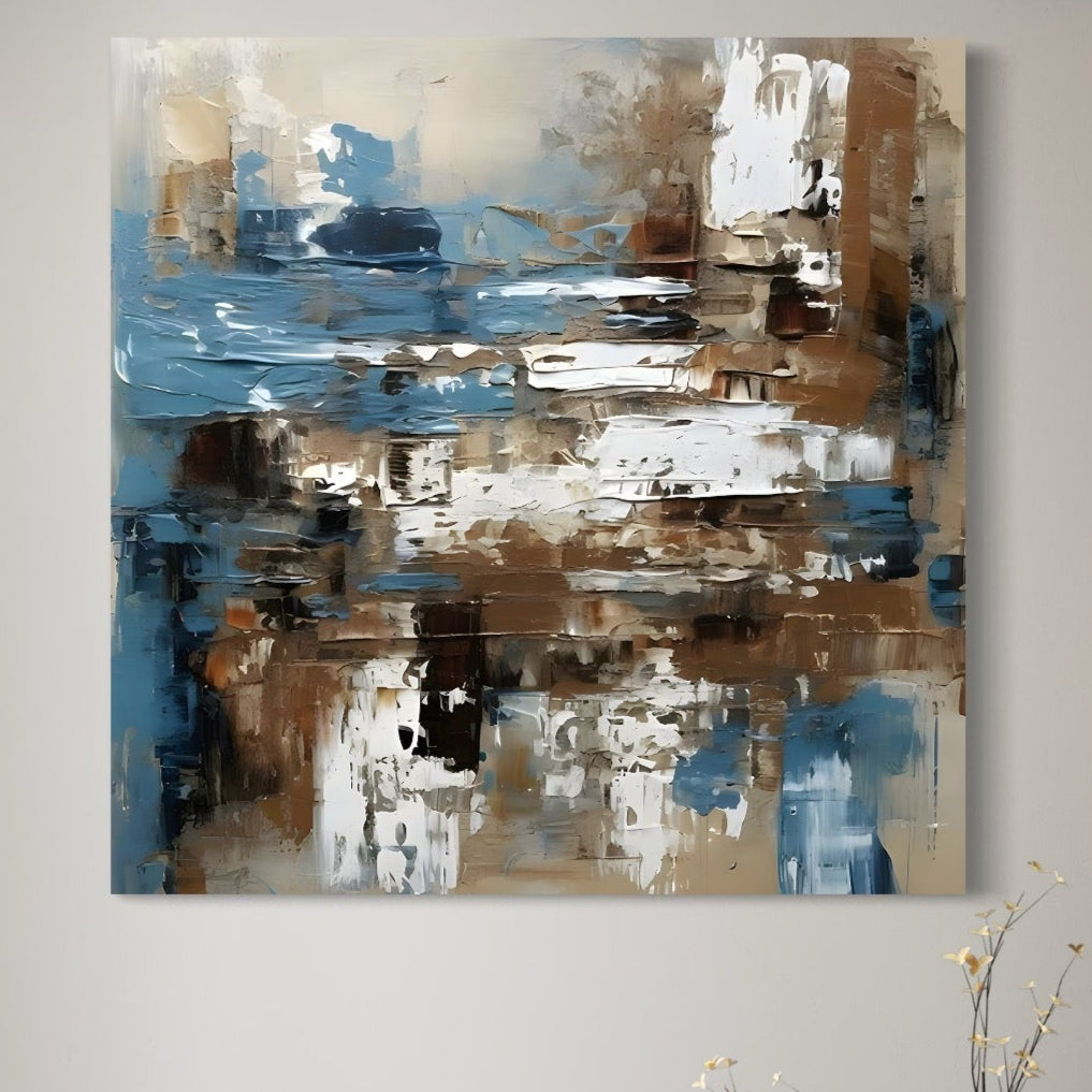 Tablou Canvas Premium LuxCanva® A1650, Painting Brown , Room, Decorativ, Cromatic, Abstract, Living, Culori Vibrante