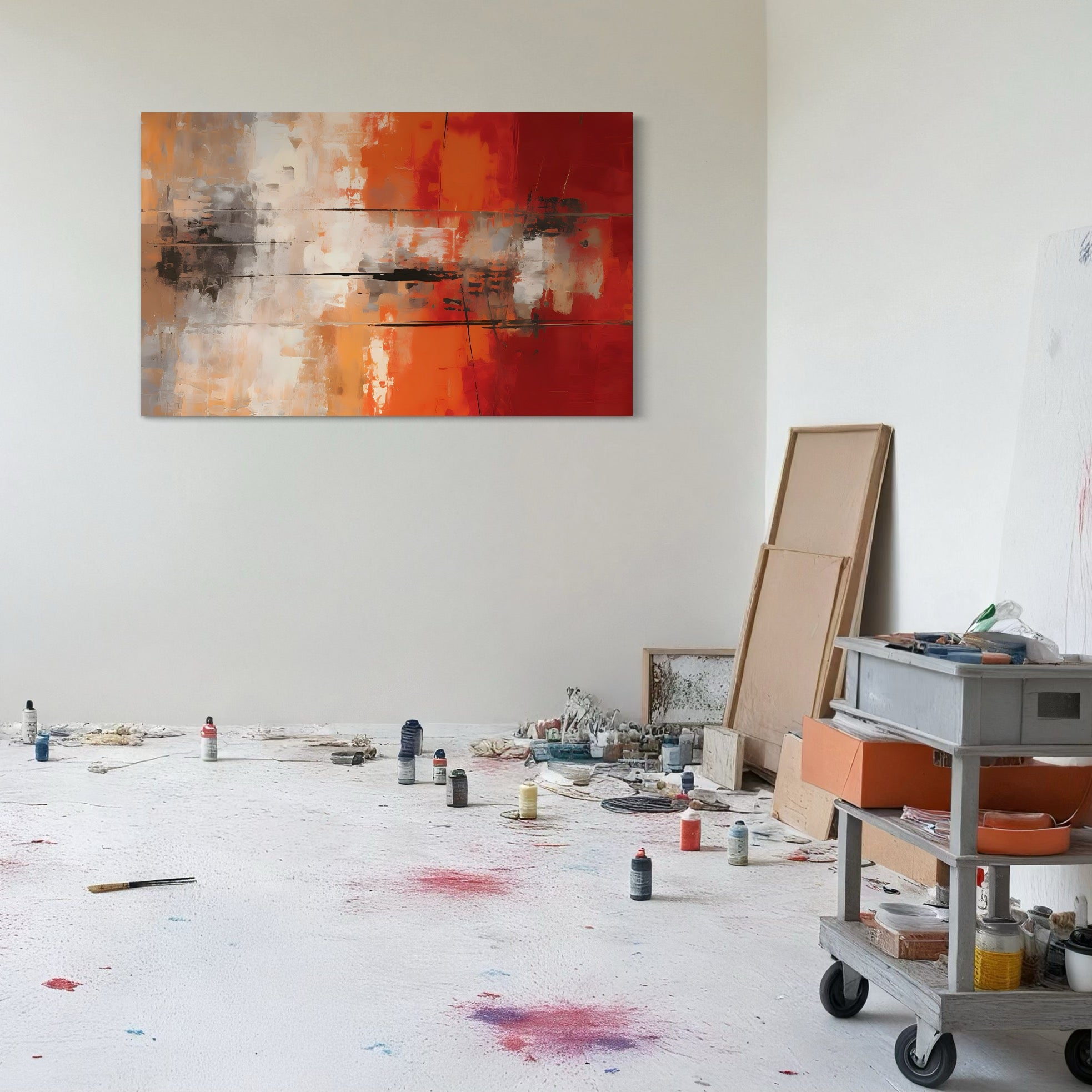 Tablou Canvas Premium LuxCanva® A1651, Linie Neagra , Room, Decorativ, Cromatic, Abstract, Living, Culori Vibrante