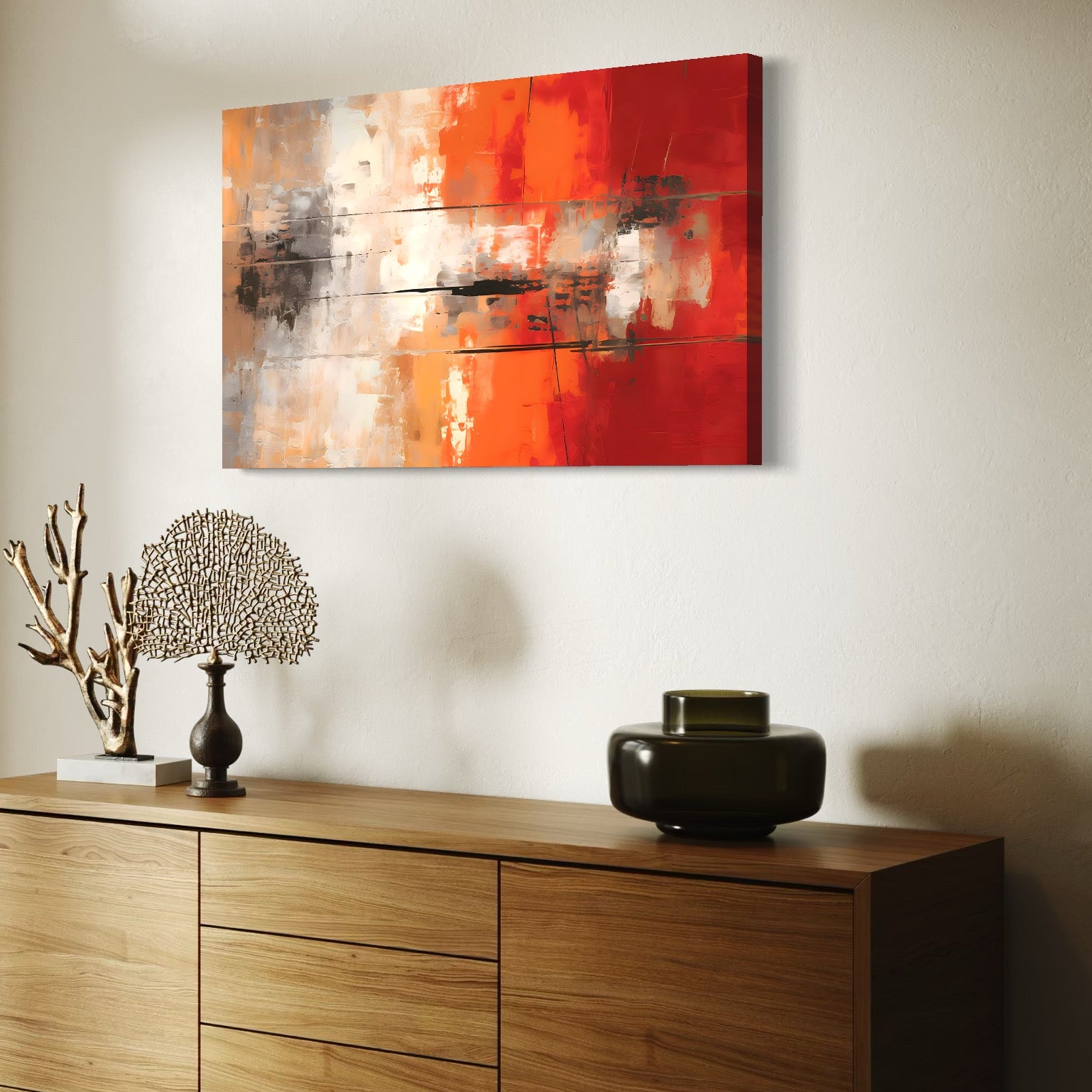 Tablou Canvas Premium LuxCanva® A1651, Linie Neagra , Room, Decorativ, Cromatic, Abstract, Living, Culori Vibrante