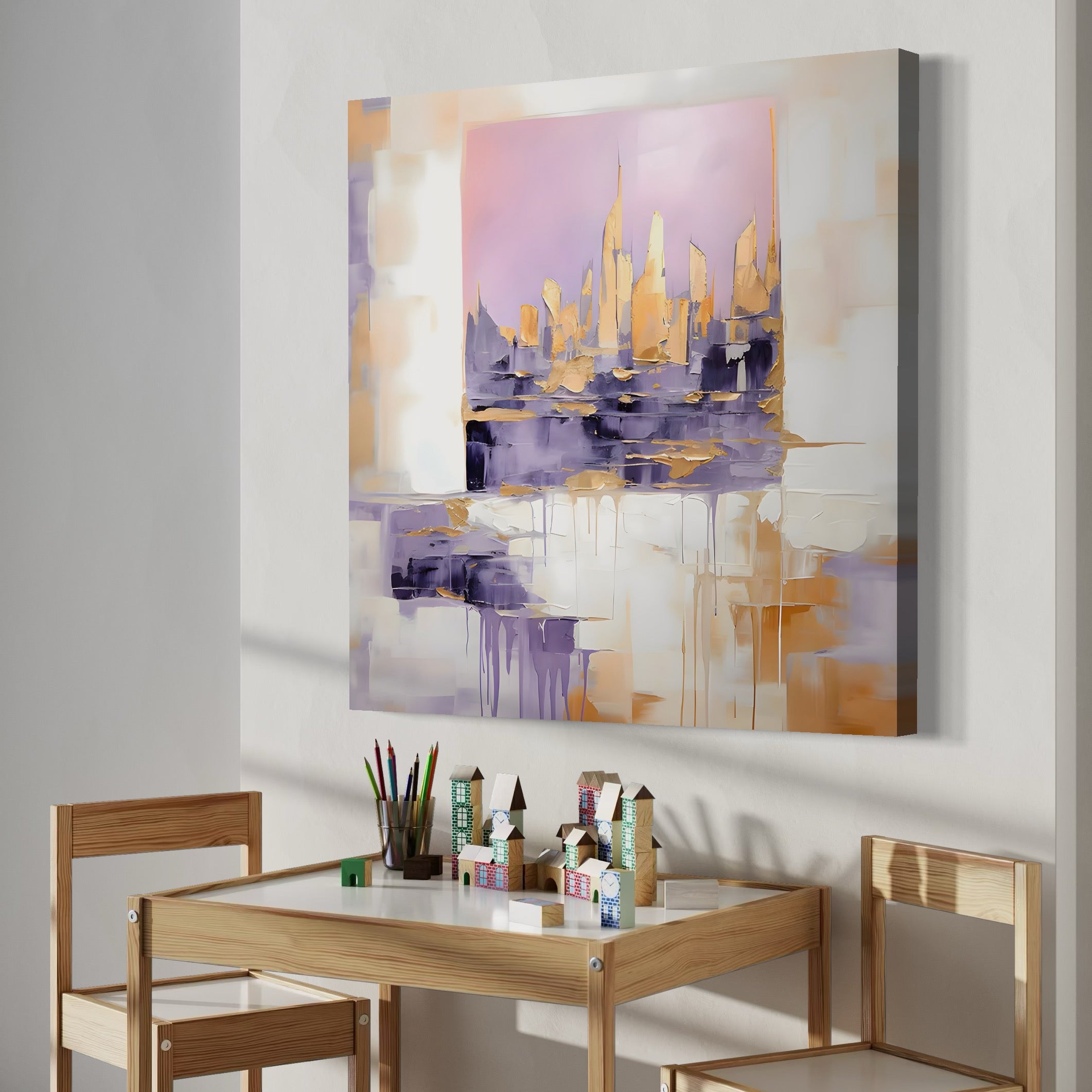 Tablou Canvas Premium LuxCanva® A1657, 2xPics ,  Room, Decorativ, Abstract, Cromatic, Living, Culori Vibrante