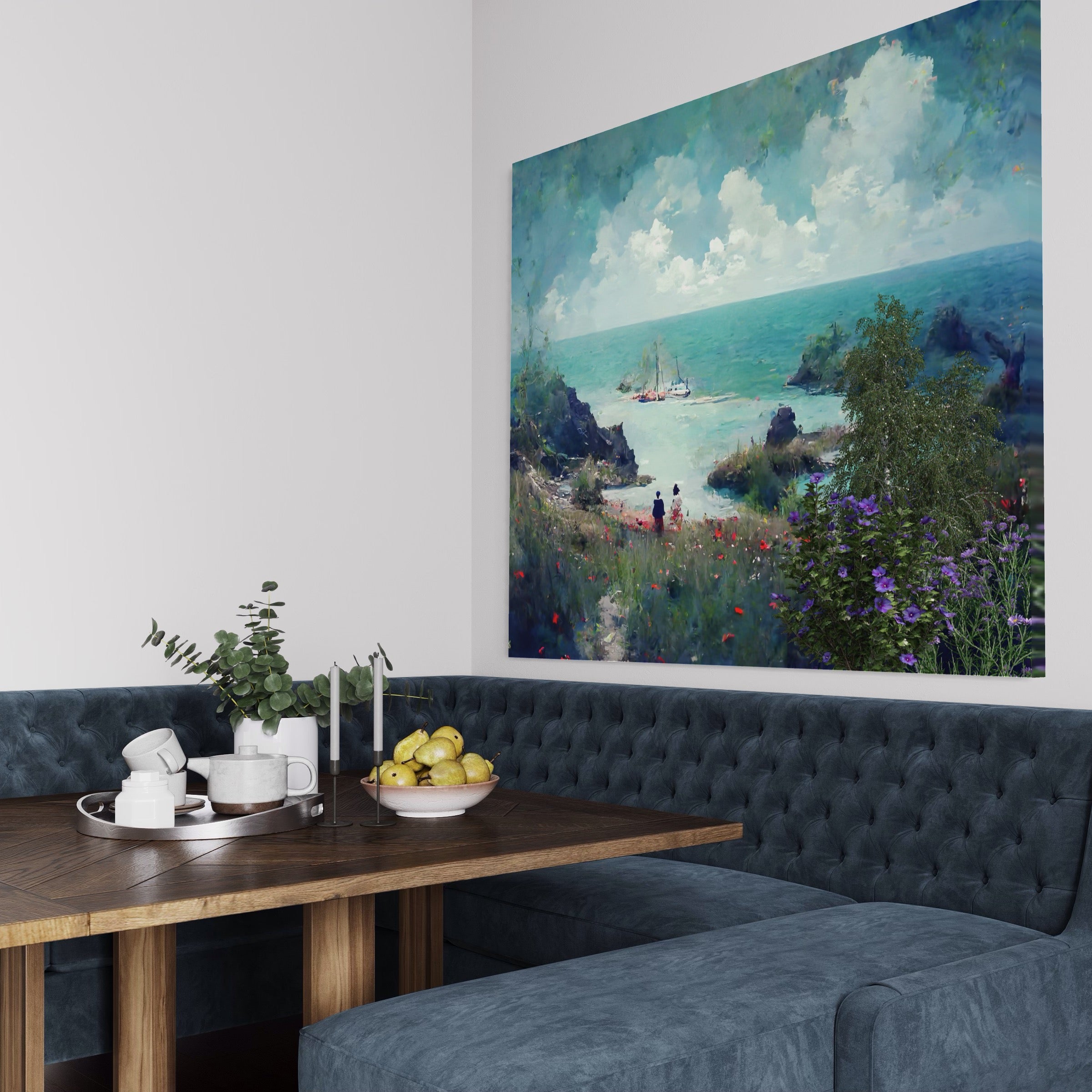 Tablou Canvas Premium LuxCanva® A1292, Blue Sky, Living, Vara, Cer, Oameni, Mare, Dormitor, Culori Vibrante