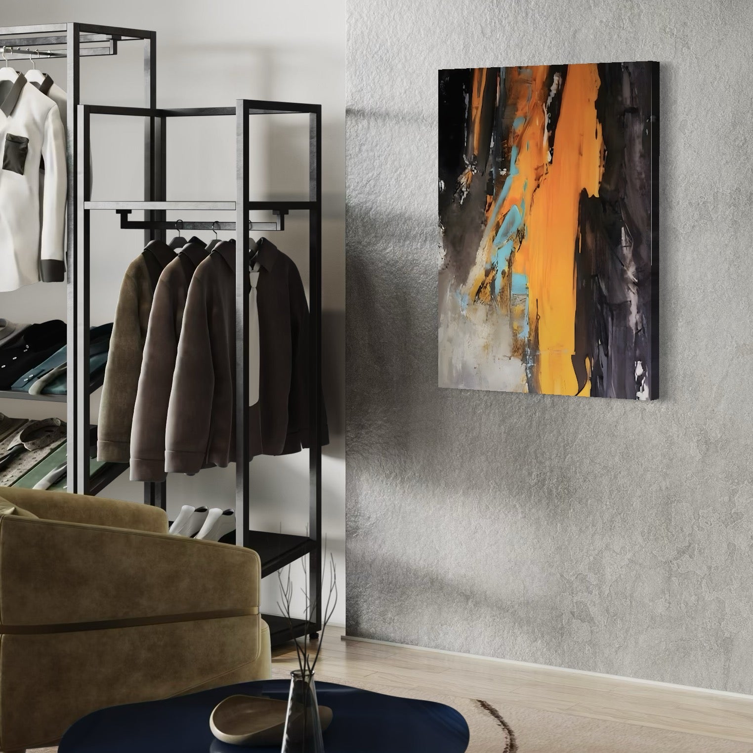 Tablou Canvas Premium LuxCanva® C1017, Culori Abstracte Pe Pinza , Culori, Living, Birou, Relaxare, Culori Vibrante