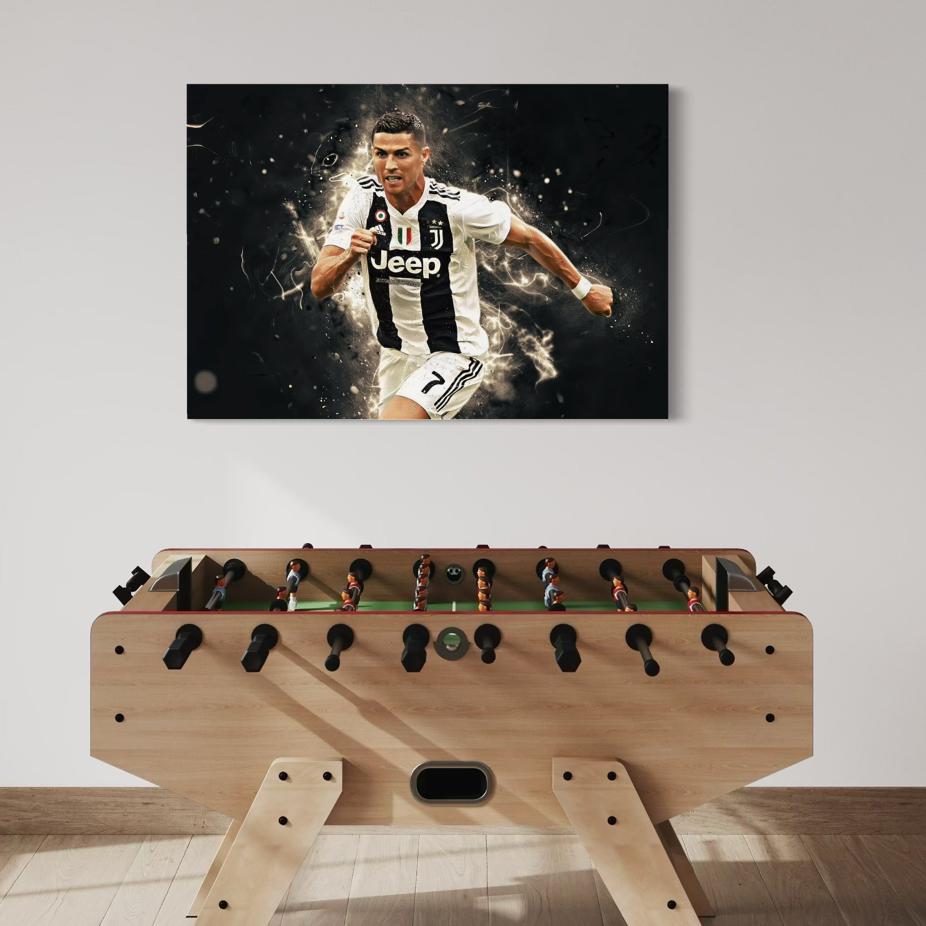 Tablou Canvas Premium LuxCanva® C1027, Cristiano Ronaldo ,  Culori, Cristiano, Fotbalist, Game Room, Camera Copilului, Relaxare, Culori Vibrante