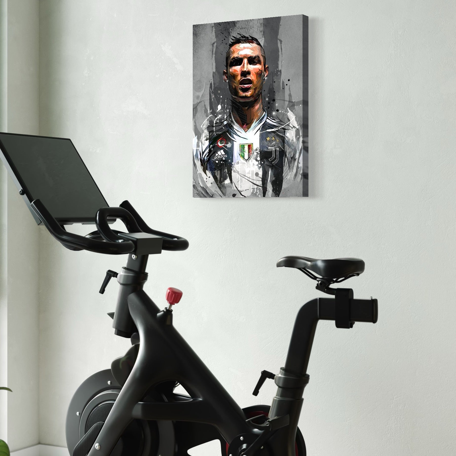 Tablou Canvas Premium LuxCanva® C1028, Cristiano Ronaldo ,  Culori, Cristiano, Fotbalist, Juventus Torino, Game Room, Camera Copilului, Relaxare, Culori Vibrante