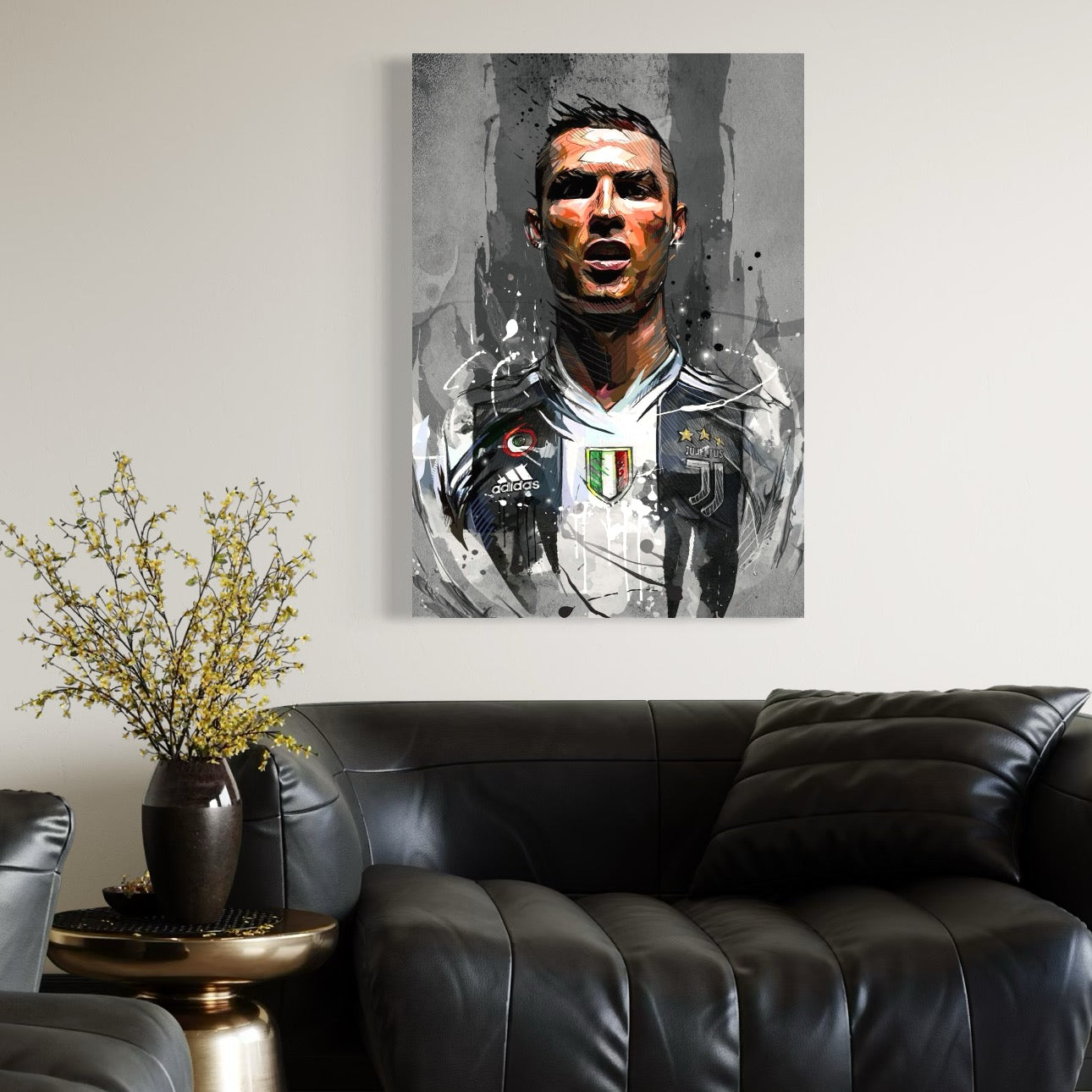 Tablou Canvas Premium LuxCanva® C1028, Cristiano Ronaldo ,  Culori, Cristiano, Fotbalist, Juventus Torino, Game Room, Camera Copilului, Relaxare, Culori Vibrante