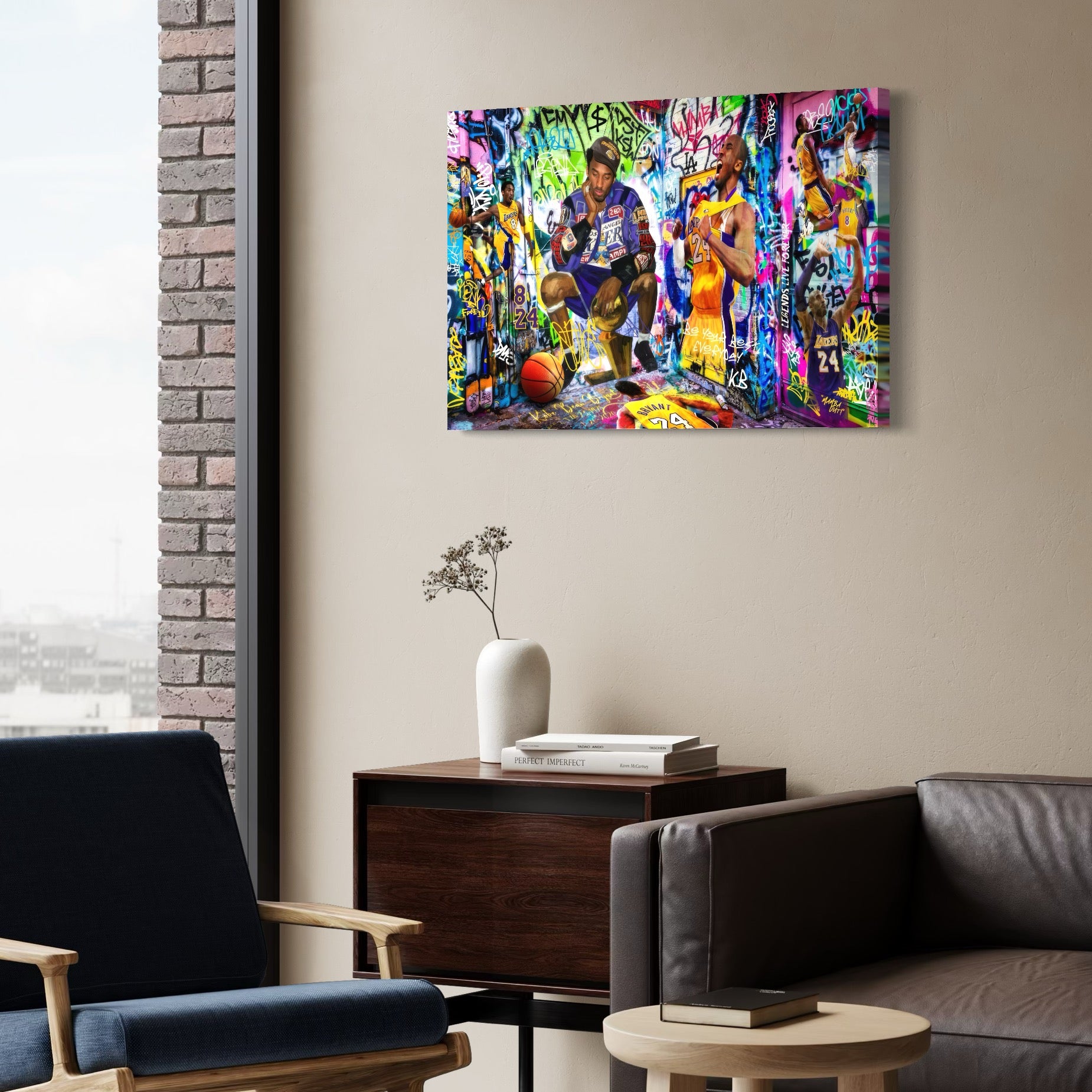 Tablou Canvas Premium LuxCanva® C1029, Kobe Bryant , Culori, Kobe Bryant, Basketbalist, Lakers, Game Room, Camera Copilului, Relaxare, Culori Vibrante