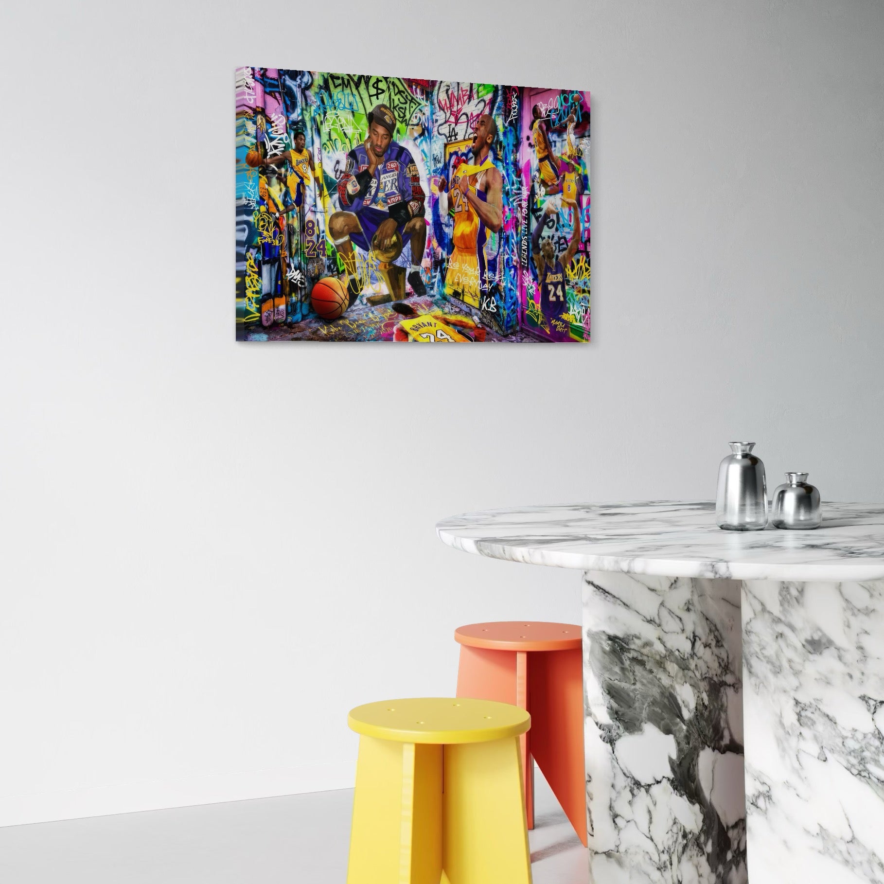 Tablou Canvas Premium LuxCanva® C1029, Kobe Bryant , Culori, Kobe Bryant, Basketbalist, Lakers, Game Room, Camera Copilului, Relaxare, Culori Vibrante