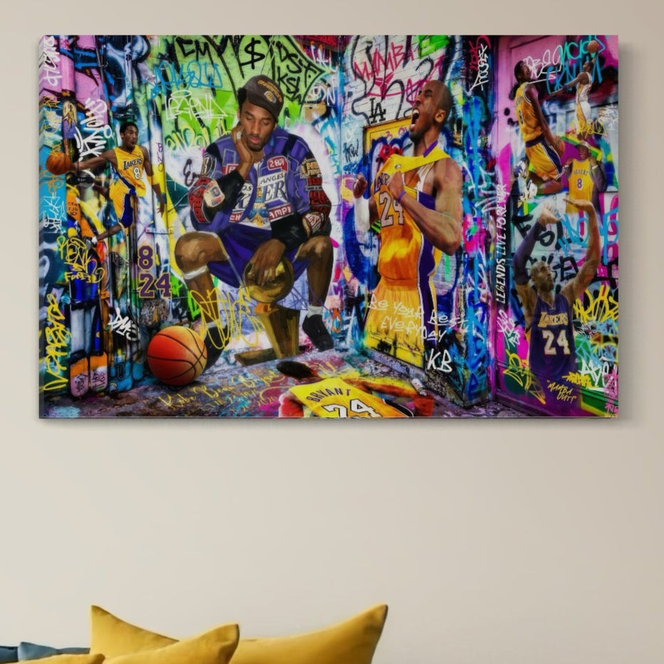 Tablou Canvas Premium LuxCanva® C1029, Kobe Bryant , Culori, Kobe Bryant, Basketbalist, Lakers, Game Room, Camera Copilului, Relaxare, Culori Vibrante