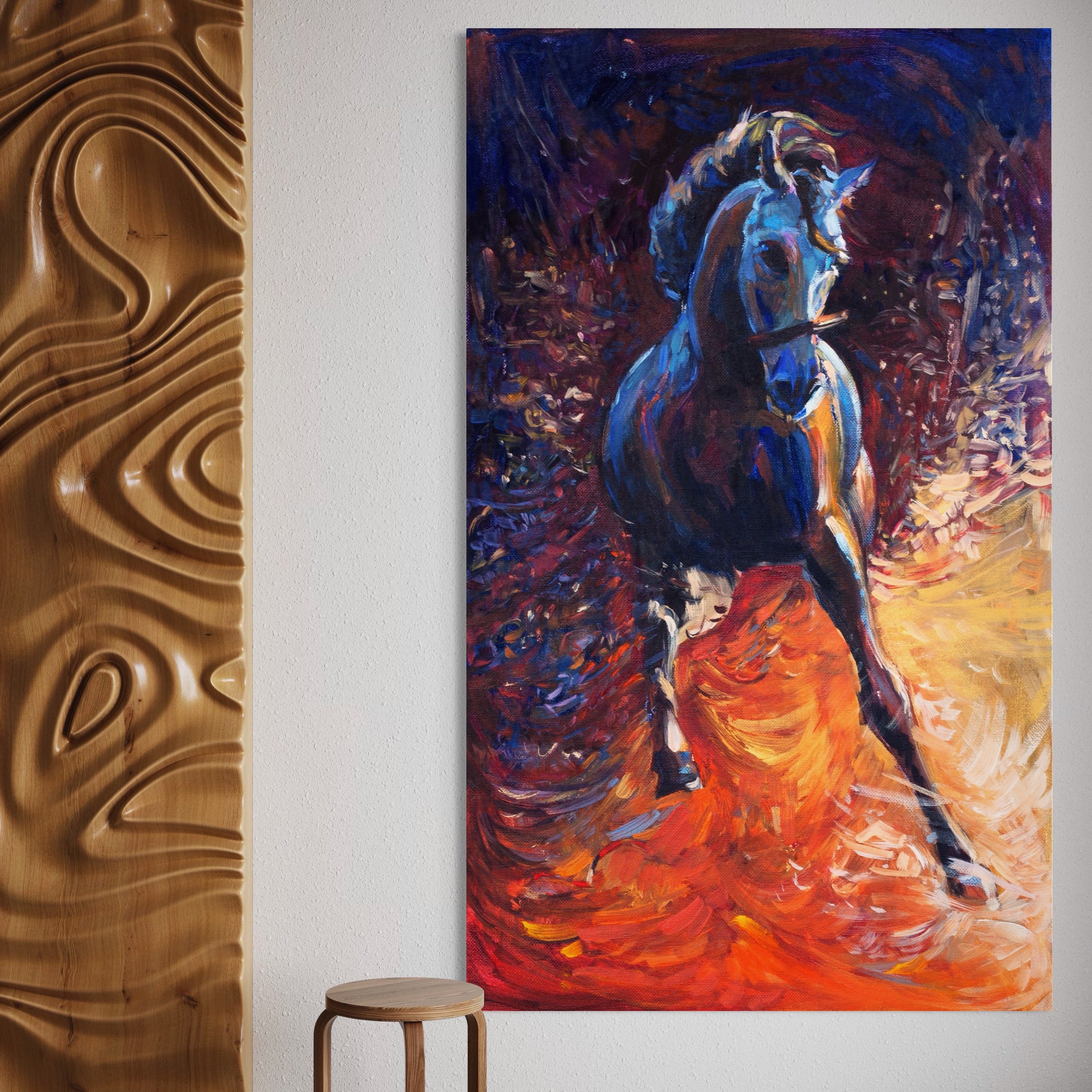 Tablou Canvas Premium LuxCanva® A1274, Horse, Living, Cal, Curse, Animal, Dormitor, Culori Vibrante
