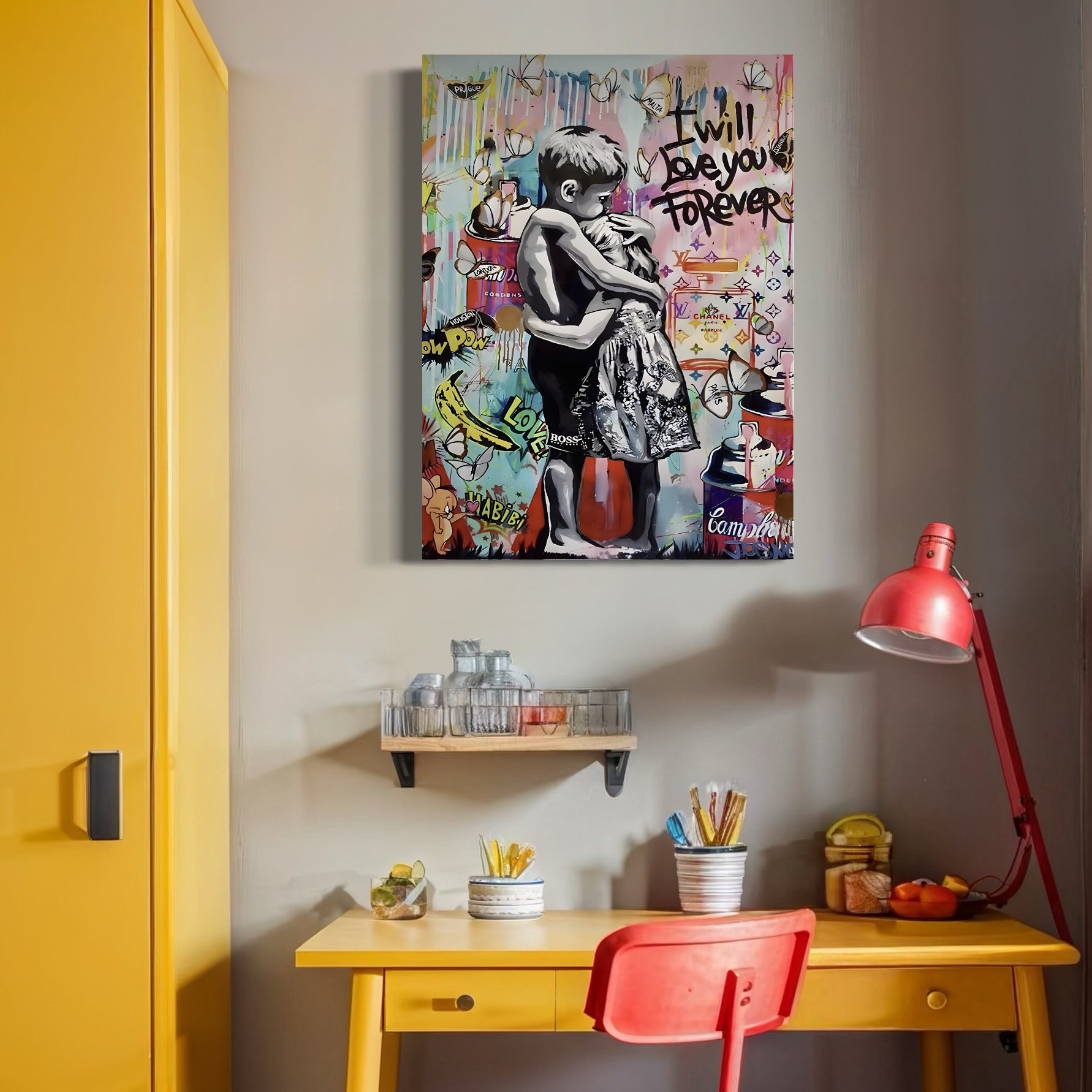 Tablou Canvas Premium LuxCanva® C1047, Brother's Love , Culori, Brothers, Endless Love, Living Room, Camera Copilului, Relaxare, Culori Vibrante