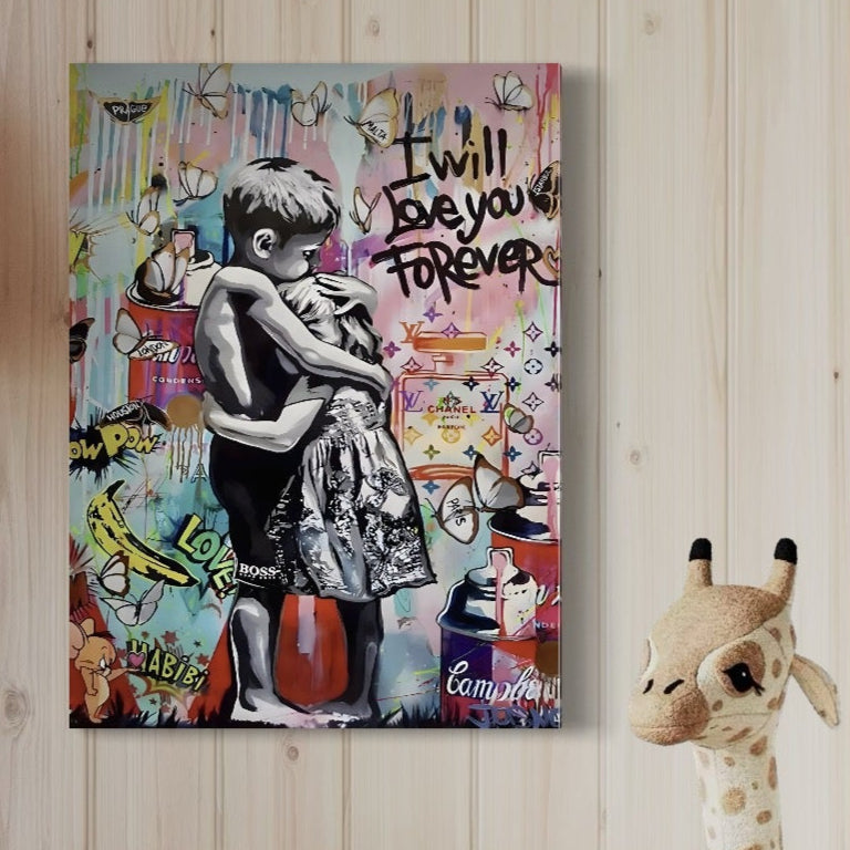 Tablou Canvas Premium LuxCanva® C1047, Brother's Love , Culori, Brothers, Endless Love, Living Room, Camera Copilului, Relaxare, Culori Vibrante