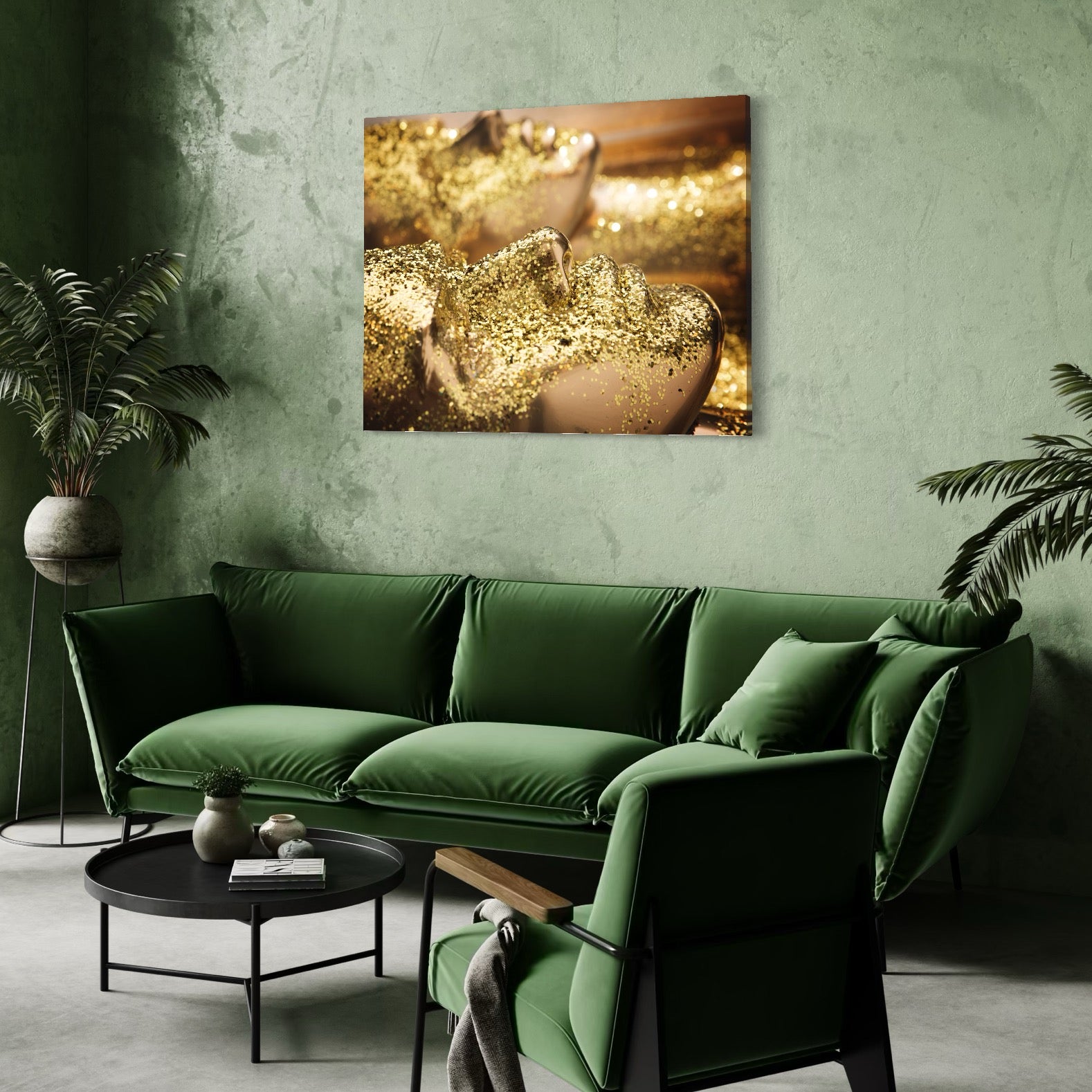 Tablou Canvas Premium LuxCanva® C1051, Golden Face , Culori, Gold, Face, Living Room, Bedroom, Relaxare, Culori Vibrante