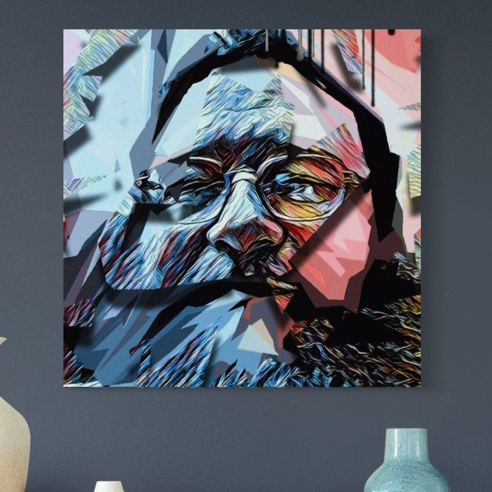 Tablou Canvas Premium LuxCanva® C1052, Abstract Old Man's Face , Culori, Gold, Face, Living Room, Office, Relaxare, Culori Vibrante