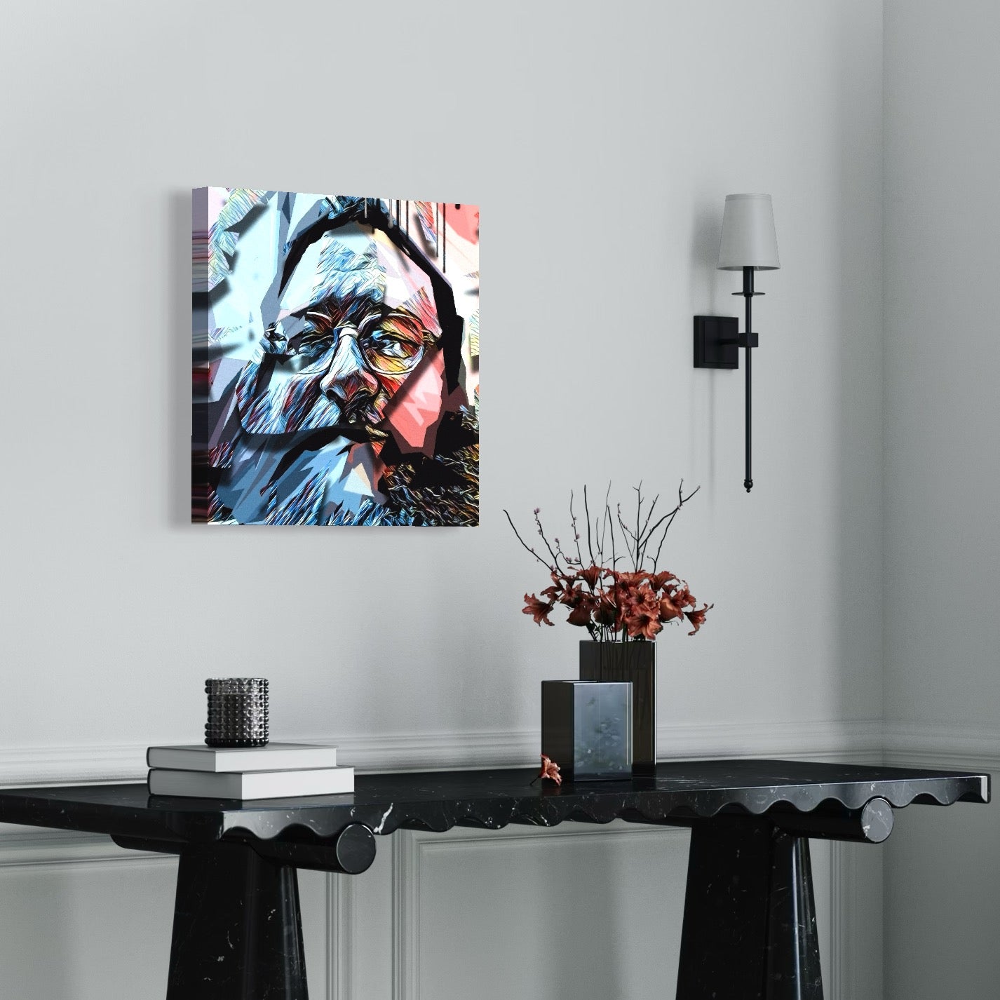 Tablou Canvas Premium LuxCanva® C1052, Abstract Old Man's Face , Culori, Gold, Face, Living Room, Office, Relaxare, Culori Vibrante