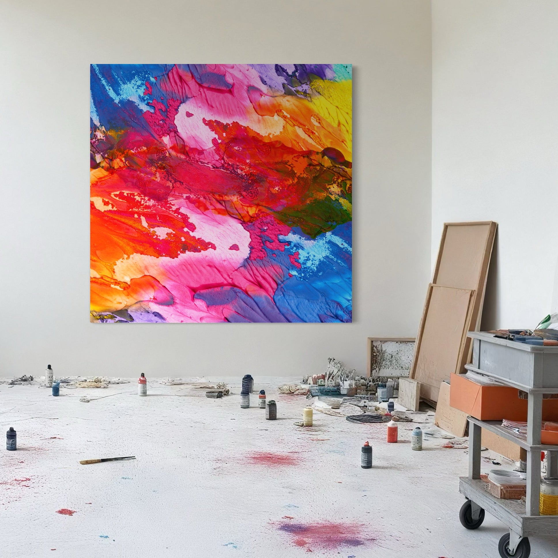 Tablou Canvas Premium LuxCanva® C1055, Culori Pe Pinza , Culori, Abstract, Living Room, Bedroom, Relaxare, Culori Vibrante