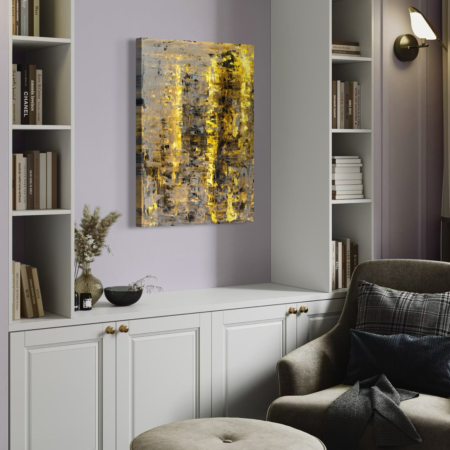 Tablou Canvas Premium LuxCanva® C1058, Gold And Brown Painting Abstract , Gold And Brown Painting Abstract, Dining Room, Living Room, Relaxare, Culori Vibrante