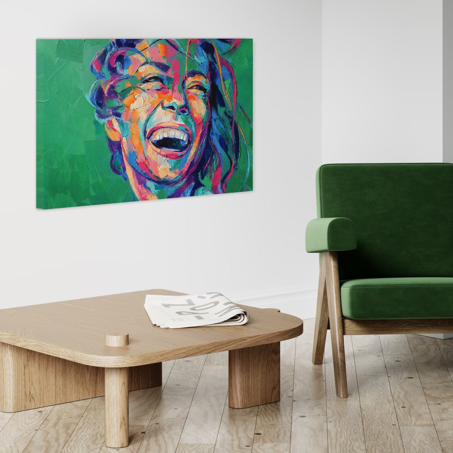 Tablou Canvas Premium LuxCanva® C1069, Zambet De Fericire , Fata, Zambet, Bucurie, Living Room, Bedroom, Relaxare, Culori Vibrante