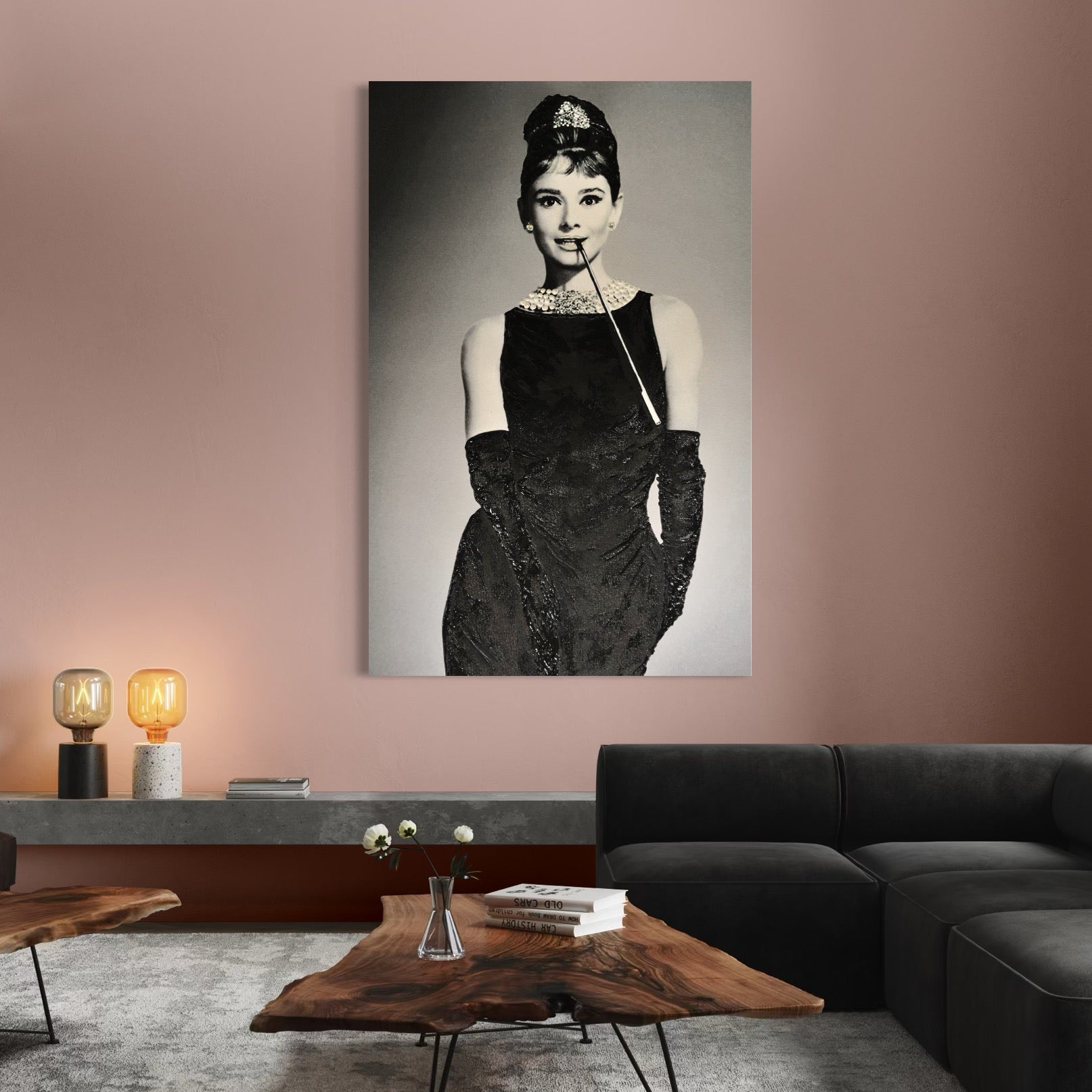 Tablou Canvas Premium LuxCanva® C1072, Beatiful Audrey Hepburn , Diva, Beauty, Audrey Hepburn, Living Room, Office, Relaxare, Culori Vibrante