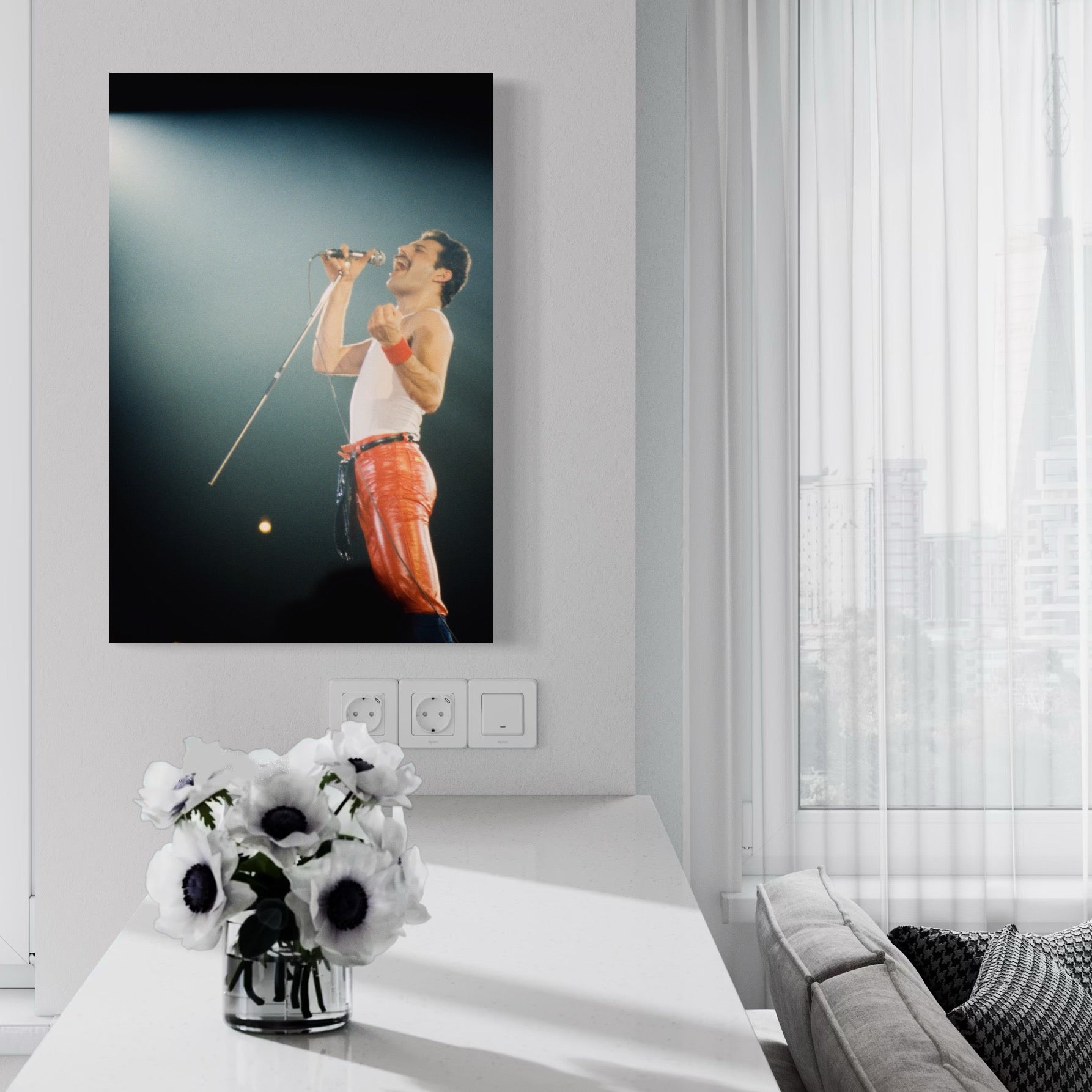 Tablou Canvas Premium LuxCanva® C1076, Freddie Mercury , Cantaret, Legenda, Freddie, Living Room, Office, Relaxare, Culori Vibrante