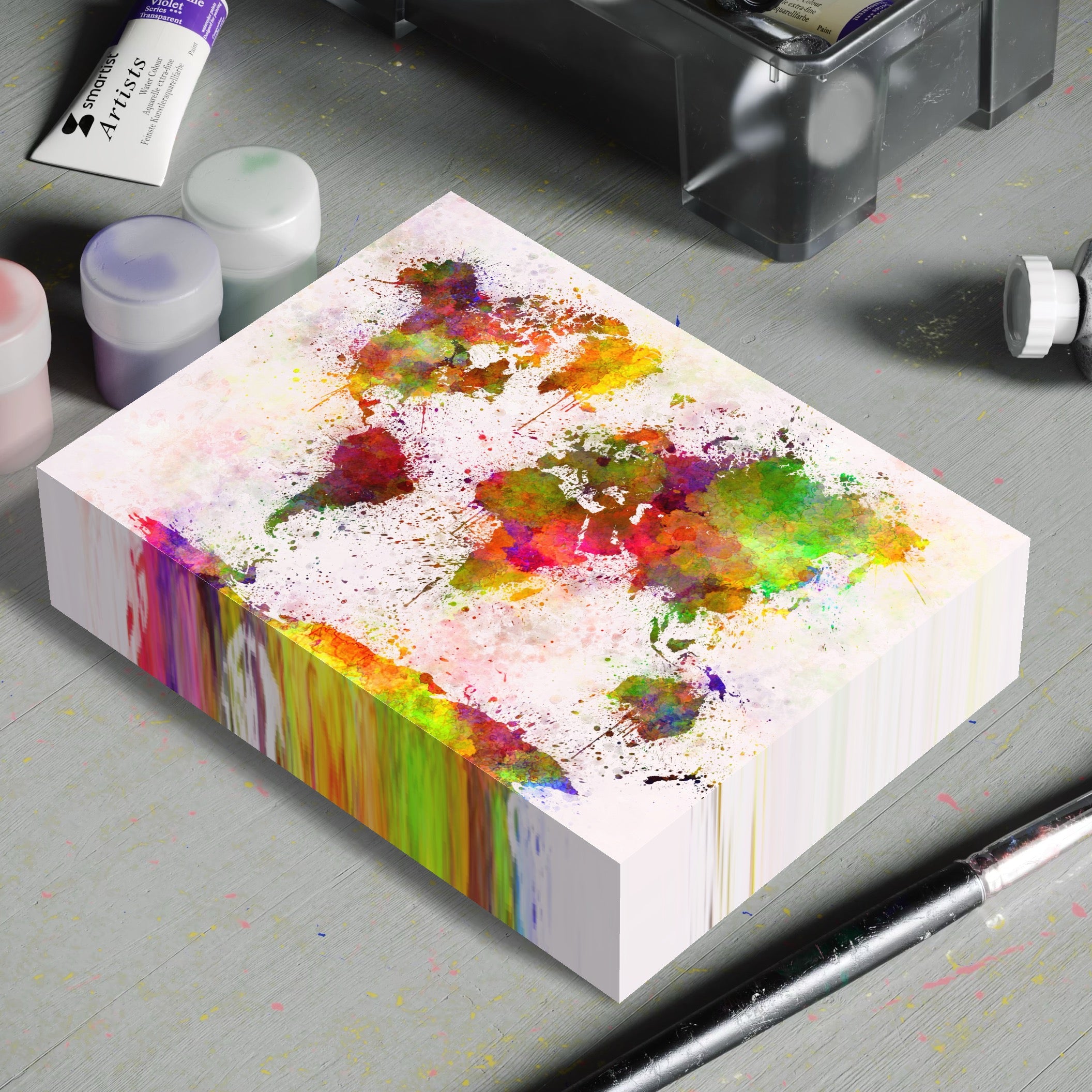 Tablou Canvas Premium LuxCanva® C1081, Harta Lumii In Culori , Inspirational, Calatorie, Motivational, Living Room, Office, Relaxare, Culori Vibrante