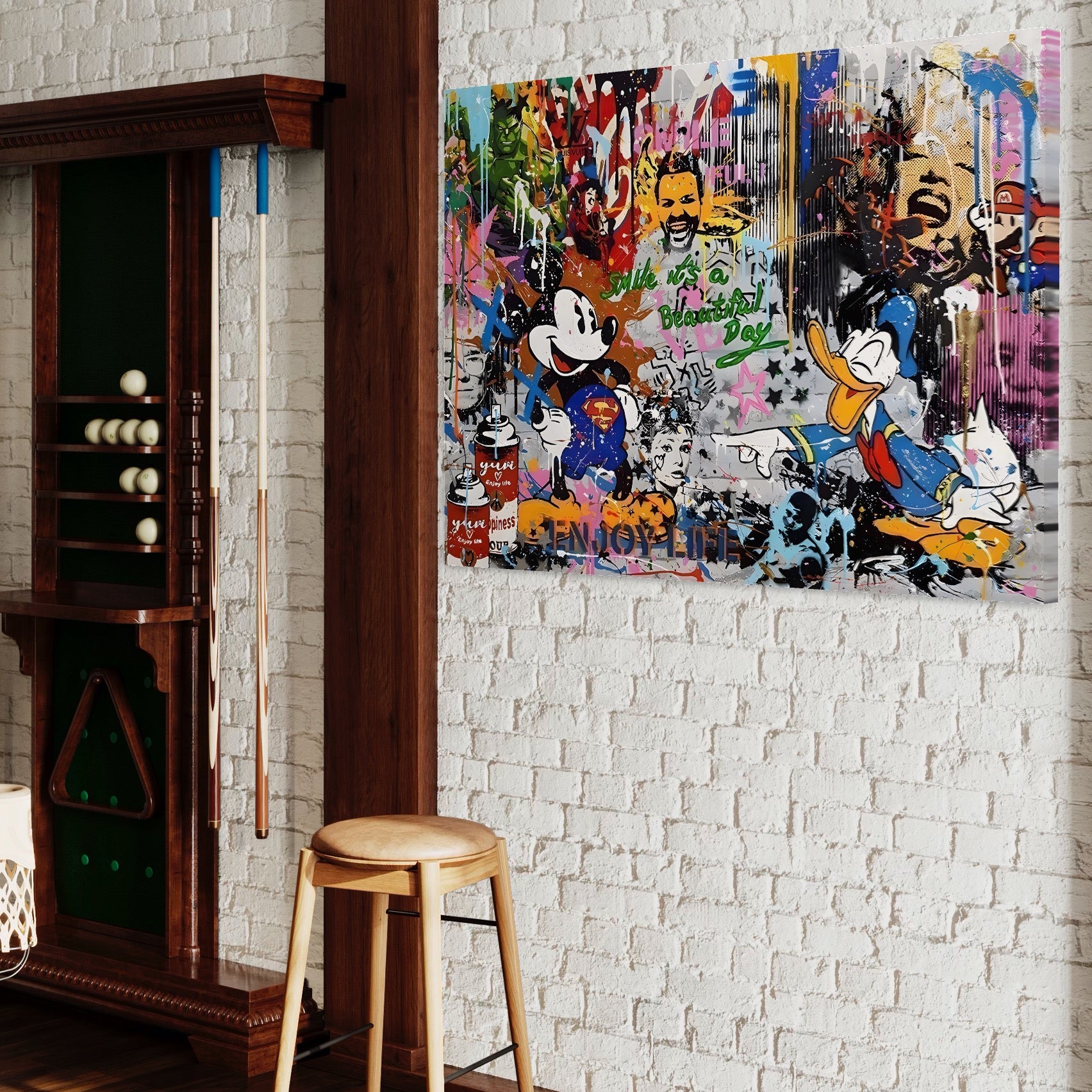 Tablou Canvas Premium LuxCanva® A1214, Smile! , Decorativ, Camera Copil, Desene Animate, Mickey Mouse, Dormitor, Culori Vibrante