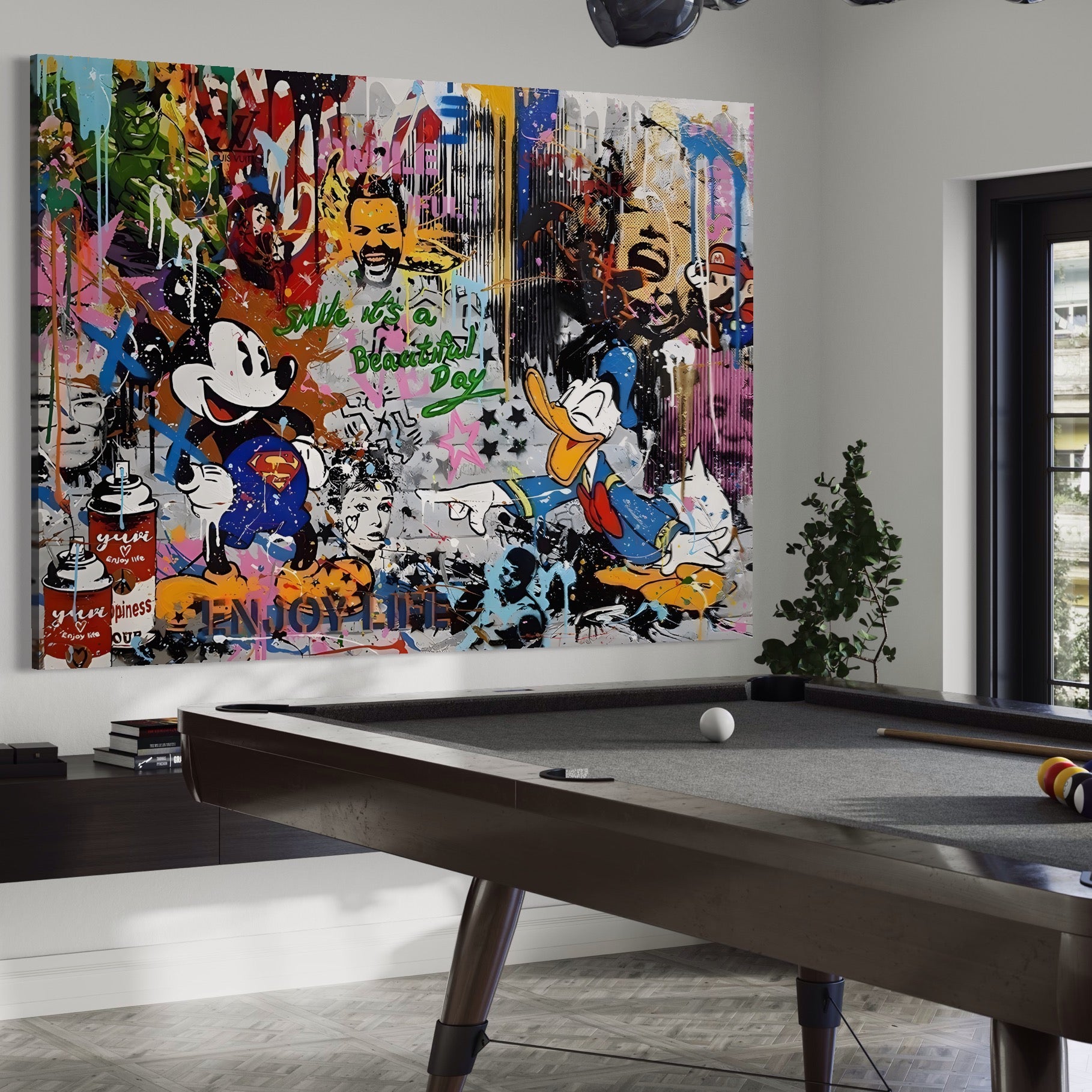 Tablou Canvas Premium LuxCanva® A1214, Smile! , Decorativ, Camera Copil, Desene Animate, Mickey Mouse, Dormitor, Culori Vibrante