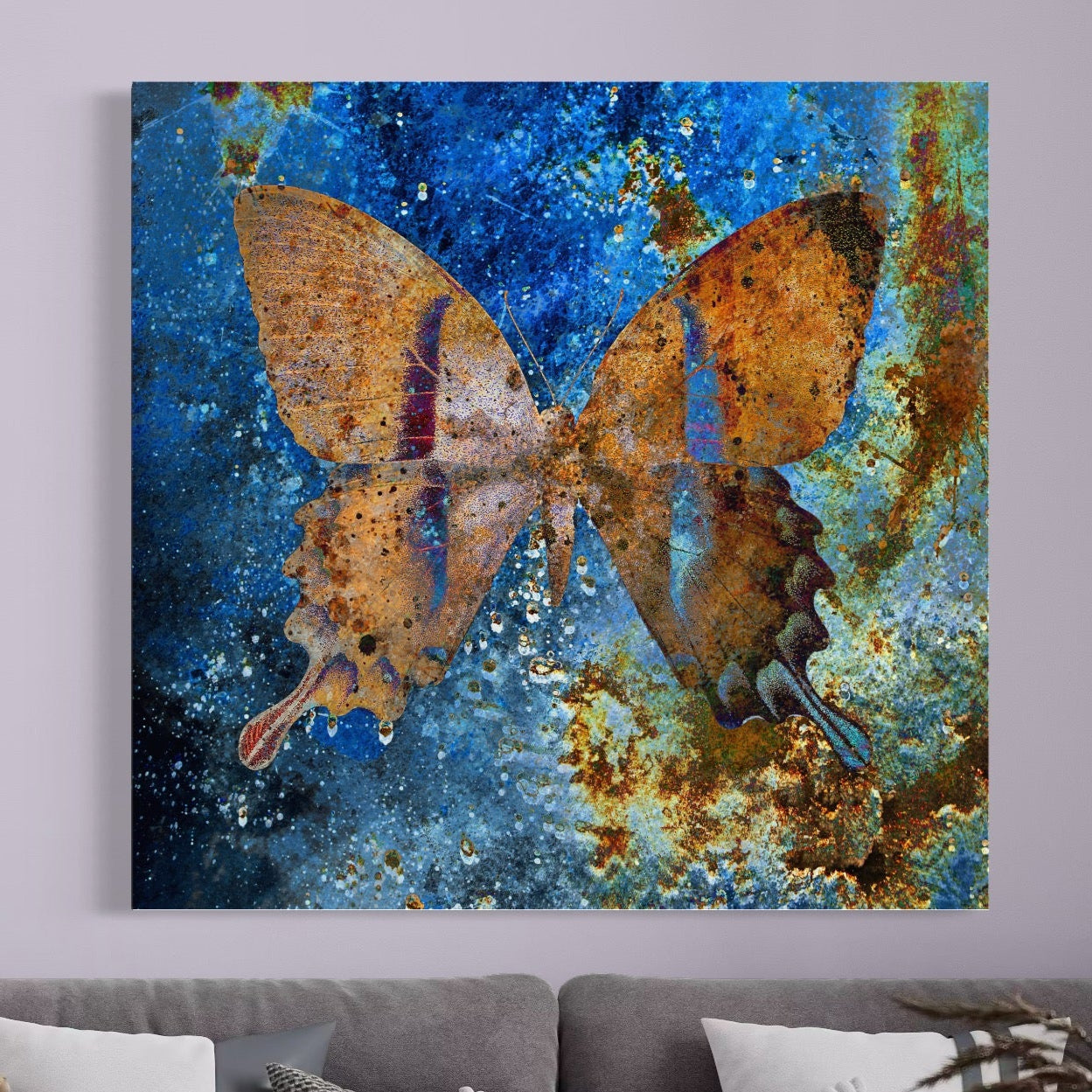 Tablou Canvas Premium LuxCanva® C1094, Cosmic Butterlfly , Fluture, Cosmos, Stele, Living Room, Bedroom, Relaxare, Culori Vibrante