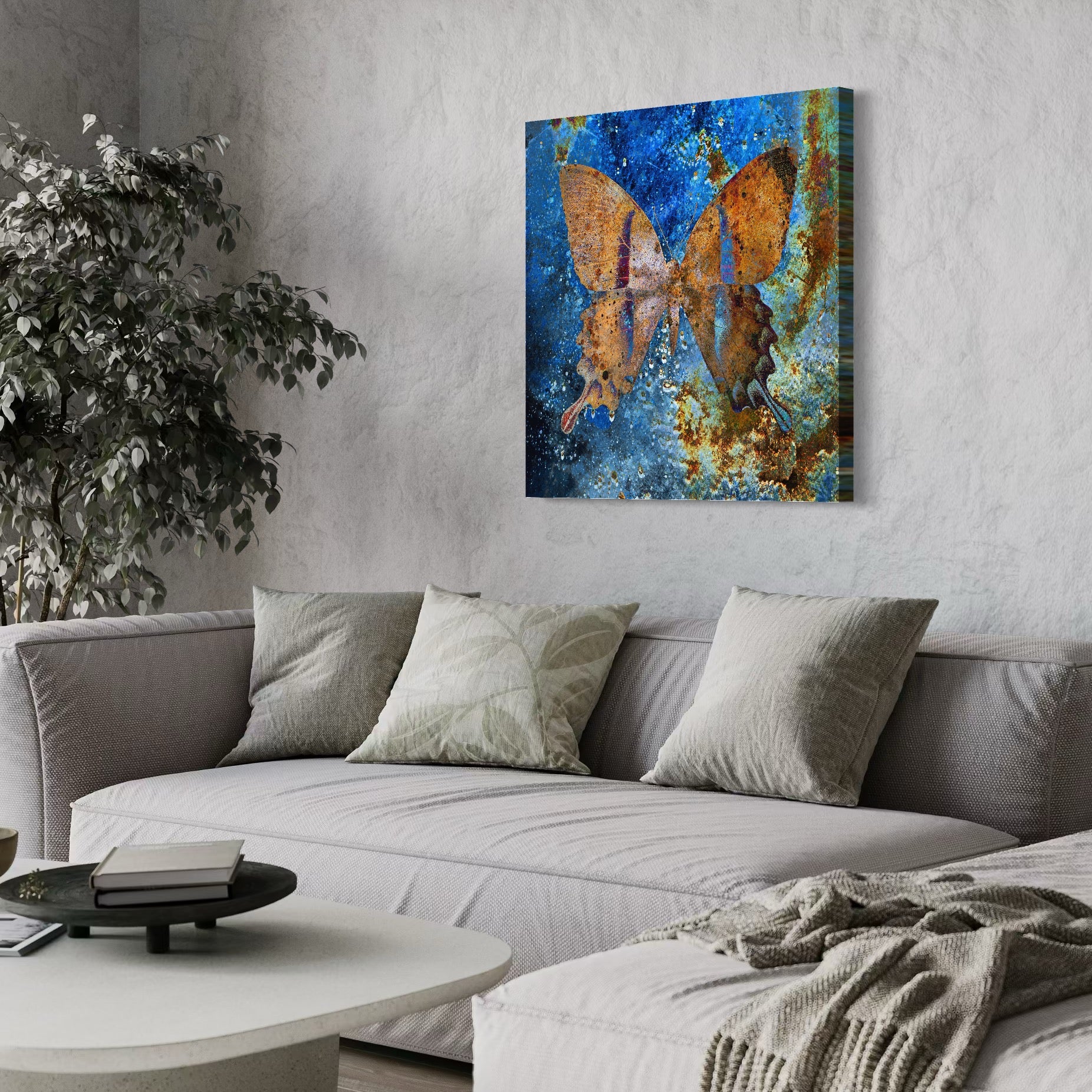 Tablou Canvas Premium LuxCanva® C1094, Cosmic Butterlfly , Fluture, Cosmos, Stele, Living Room, Bedroom, Relaxare, Culori Vibrante