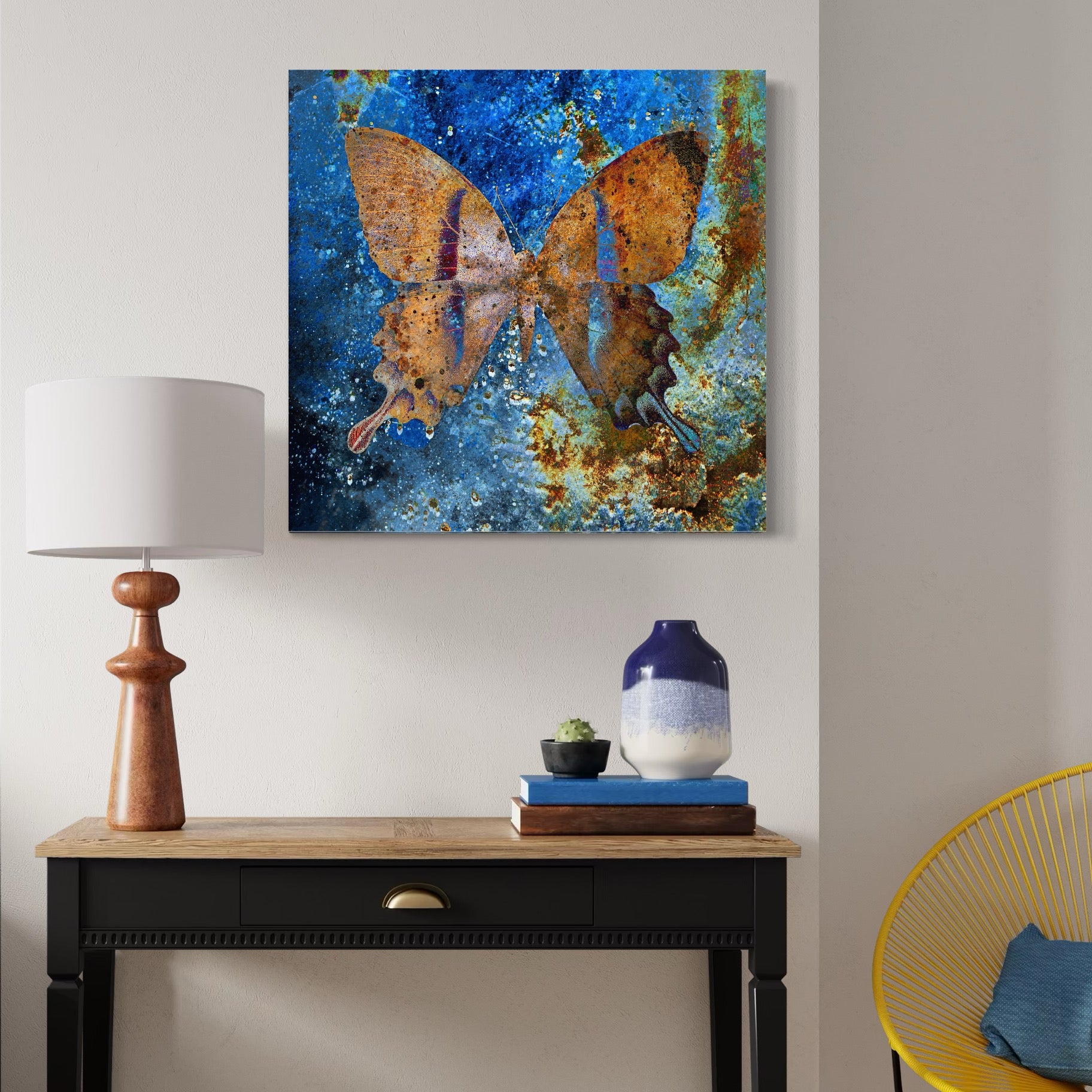 Tablou Canvas Premium LuxCanva® C1094, Cosmic Butterlfly , Fluture, Cosmos, Stele, Living Room, Bedroom, Relaxare, Culori Vibrante