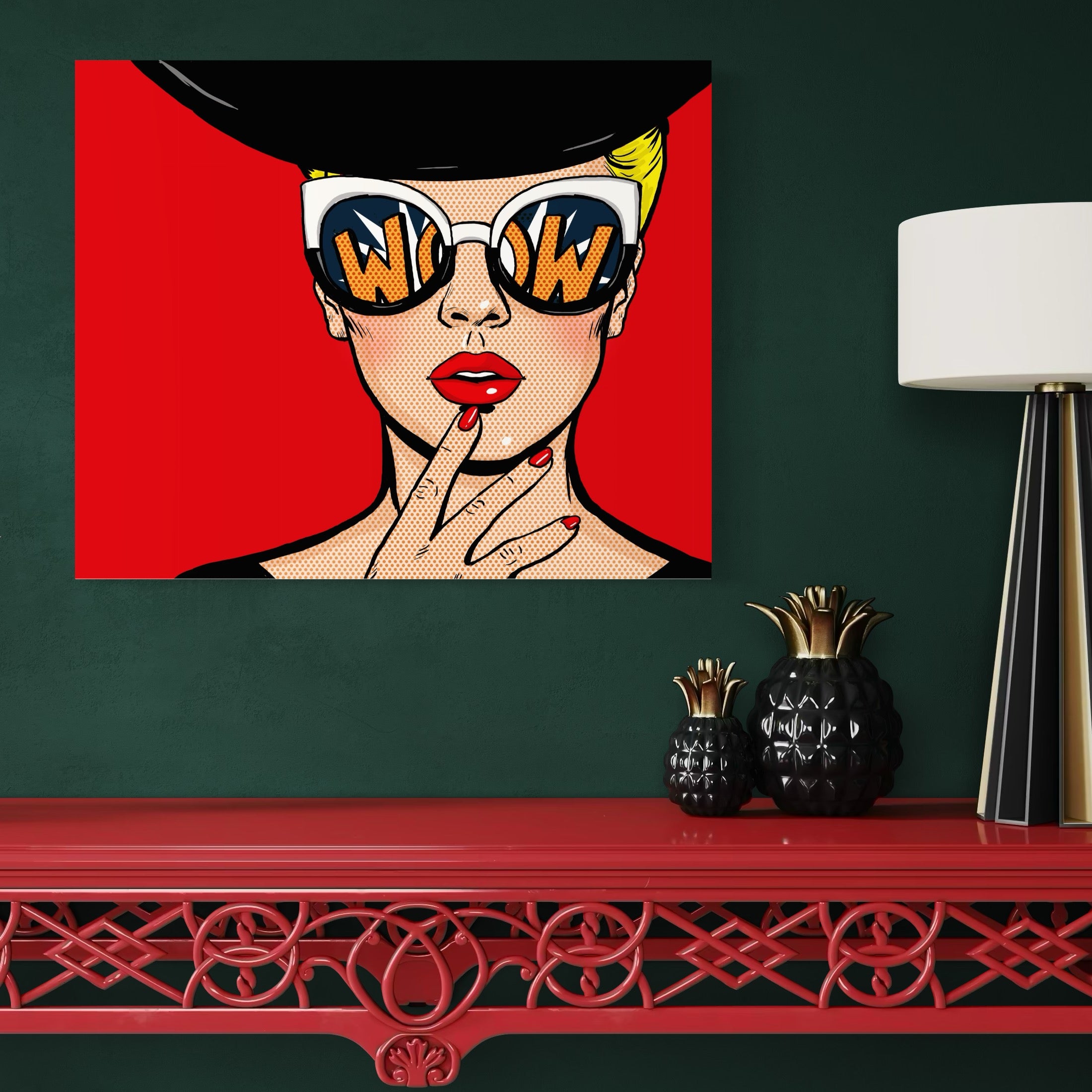 Tablou Canvas Premium LuxCanva® C1095, Pop Art Painting , Femeie, Beautiful, Living Room, Bedroom, Relaxare, Culori Vibrante
