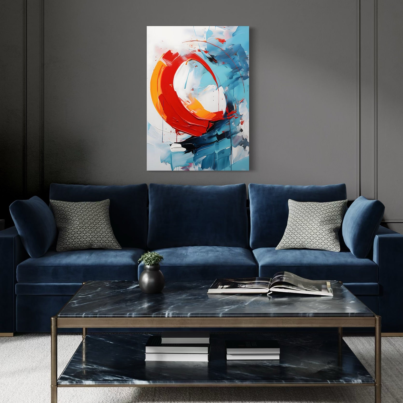 Tablou Canvas Premium LuxCanva® C1103, Tablou Abstract , Culori, Abstract, Living Room, Bedroom, Relaxare, Culori Vibrante