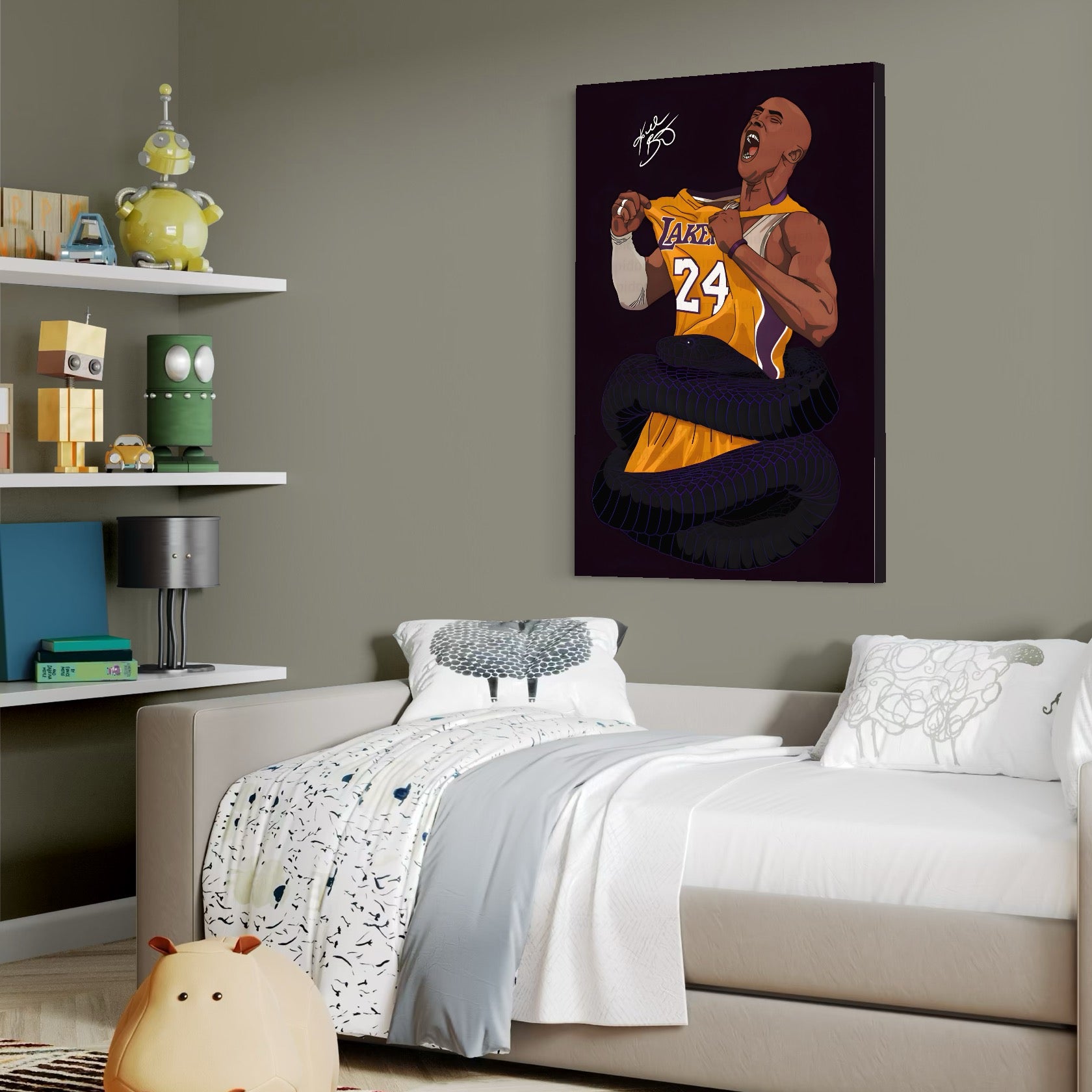 Tablou Canvas Premium LuxCanva® C1105, The Legend Kobe Bryant , Culori, Kobe Bryant, Legenda, Game Room, Relaxare, Culori Vibrante