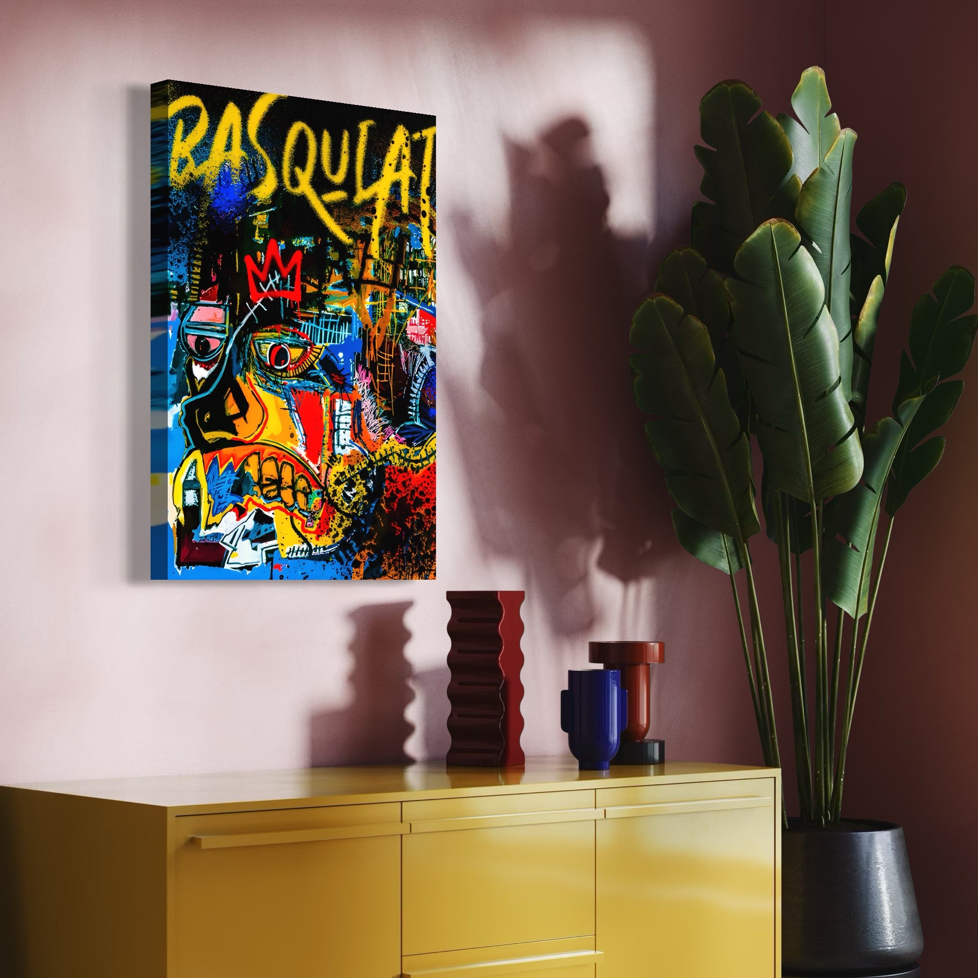 Tablou Canvas Premium LuxCanva® C1106, Pop Art Painting , Culori, Pop Art, Face, Abstract, Game Room, Relaxare, Culori Vibrante