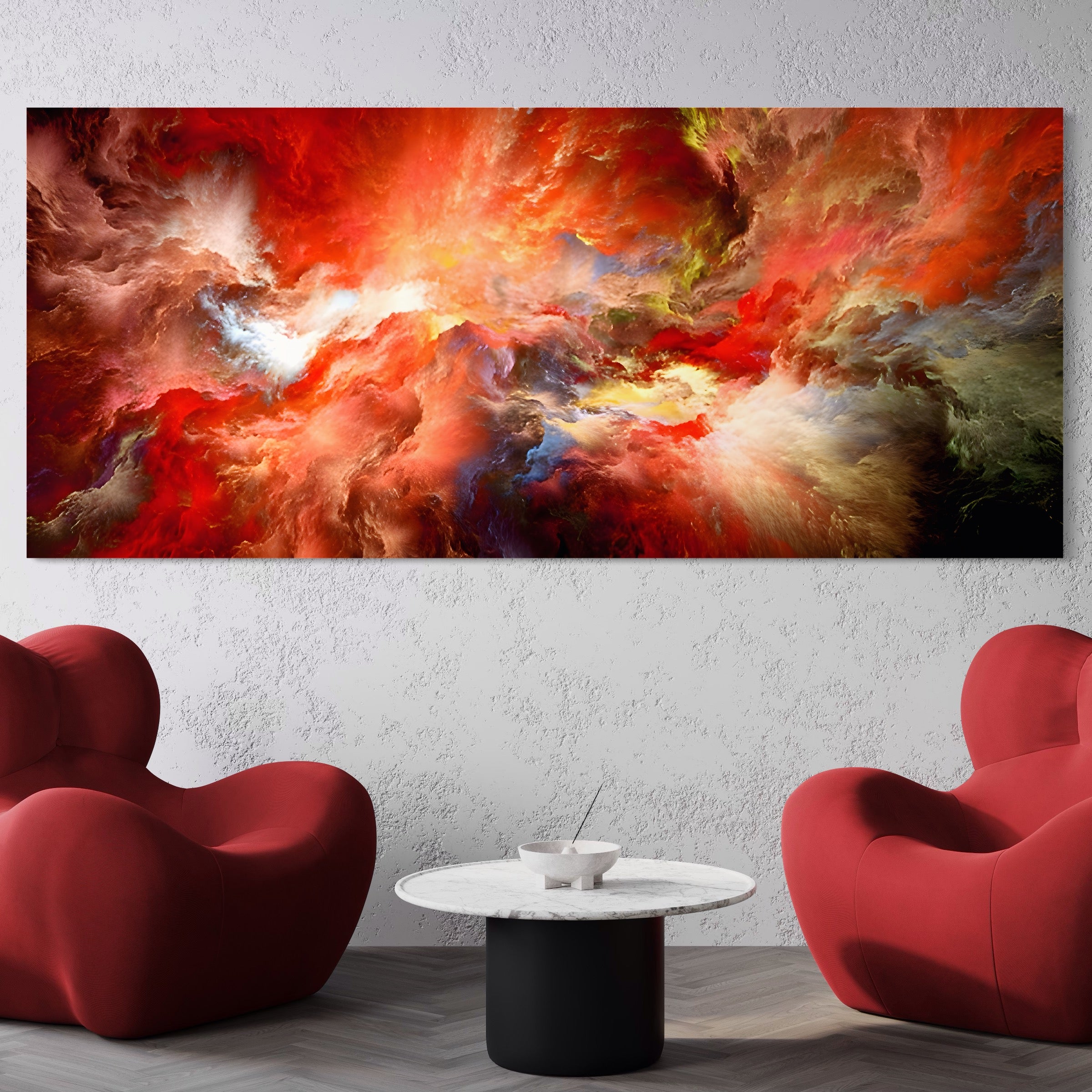 Tablou Canvas Premium LuxCanva® A1194, Abstract Red , Colorat, Rosu, Living, Culori Vibrante