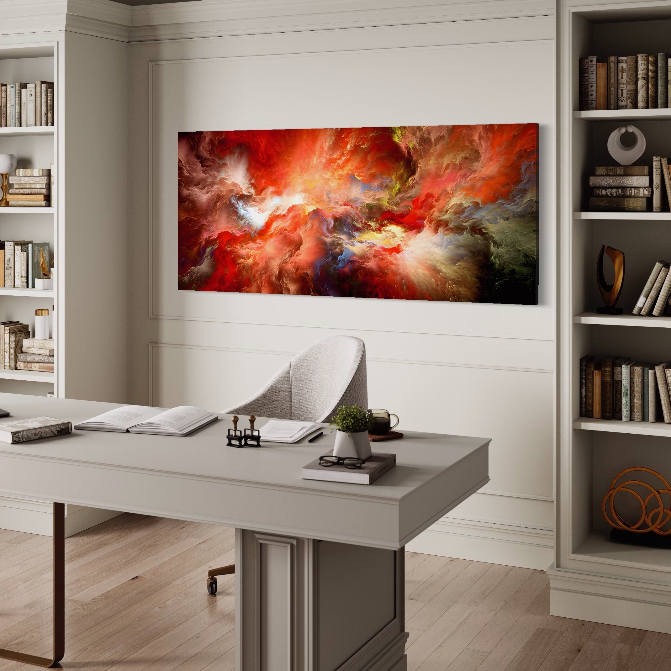 Tablou Canvas Premium LuxCanva® A1194, Abstract Red , Colorat, Rosu, Living, Culori Vibrante