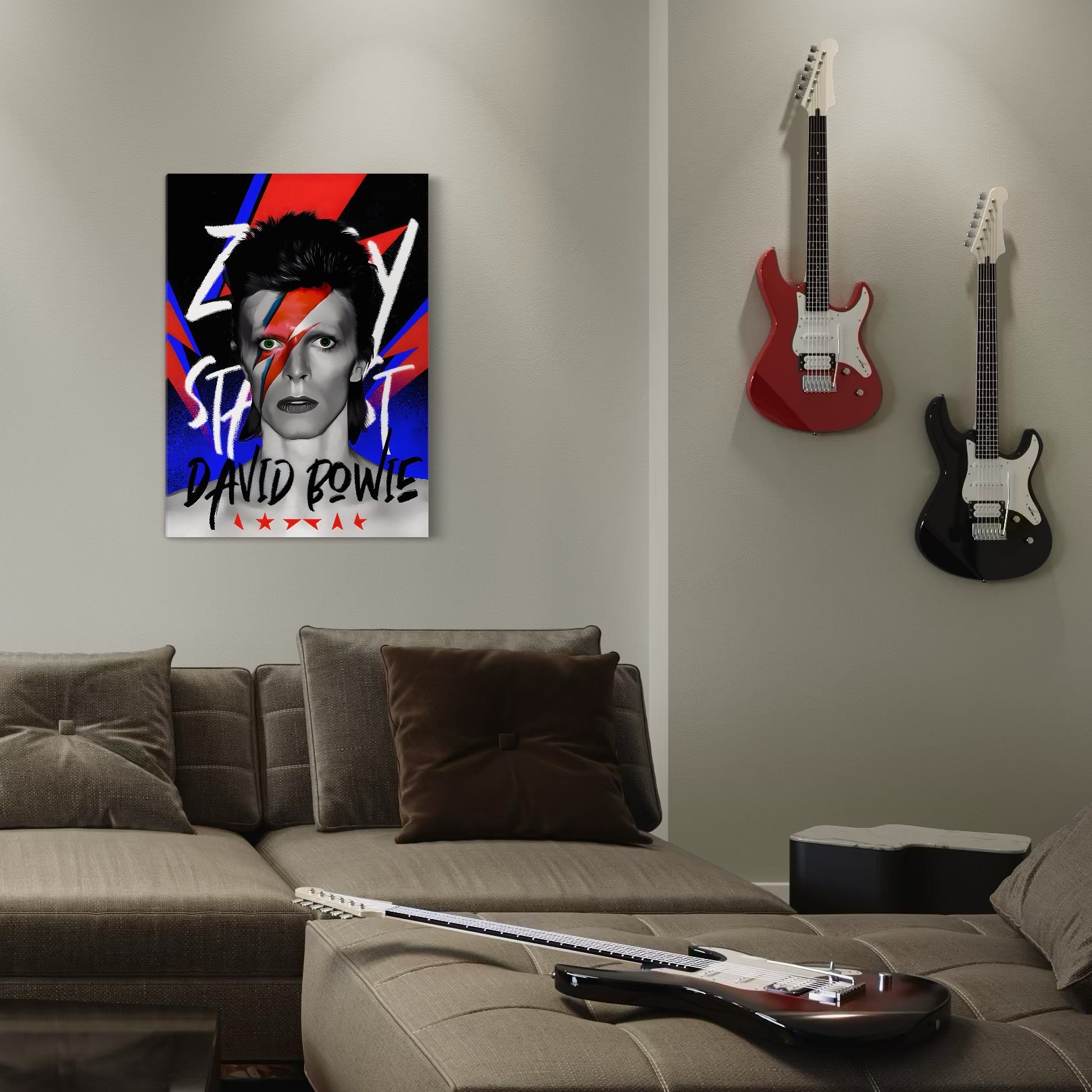 Tablou Canvas Premium LuxCanva® C1107, Portrait Of David Bowie , Culori, Artist, Singer, Game Room, Bar, Relaxare, Culori Vibrante