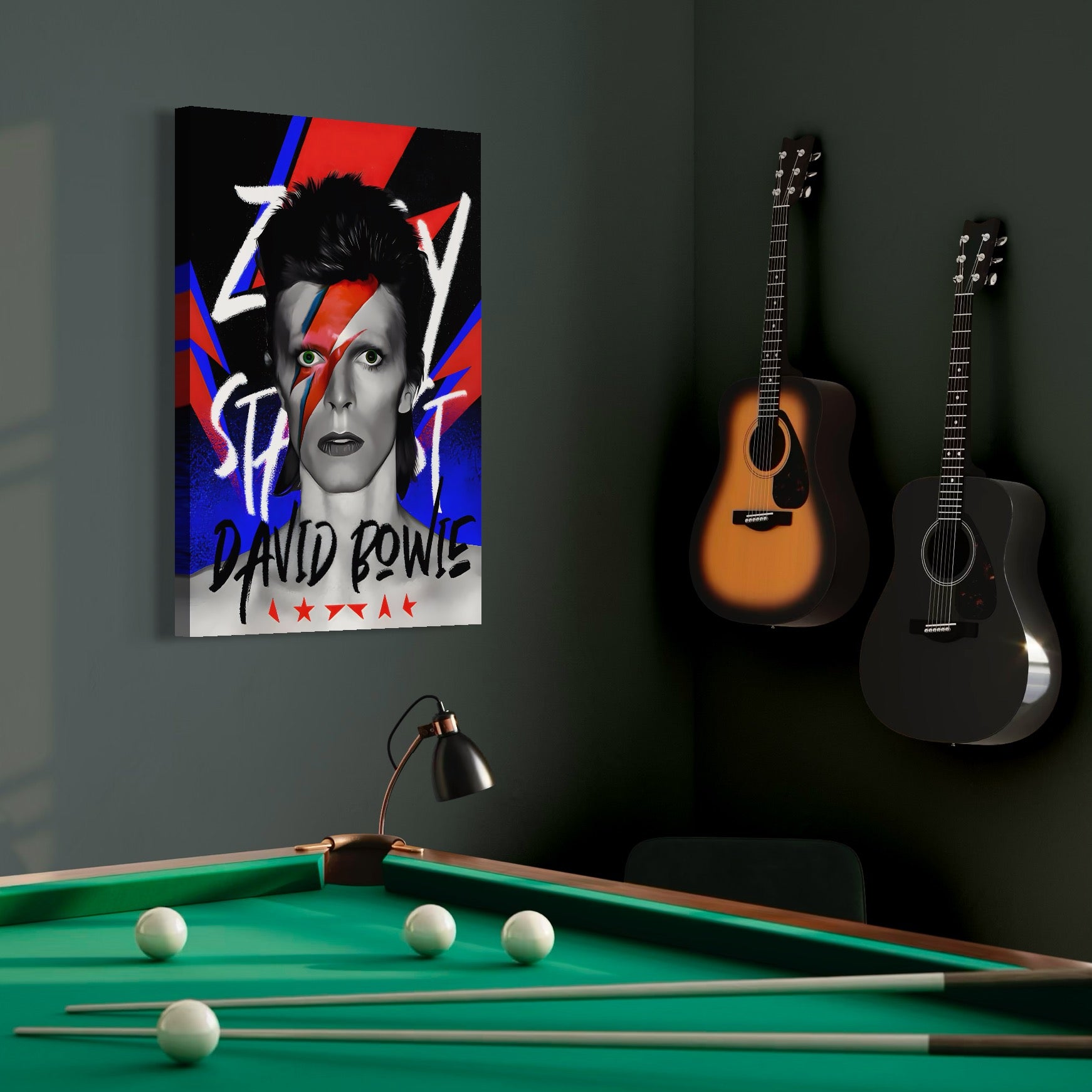 Tablou Canvas Premium LuxCanva® C1107, Portrait Of David Bowie , Culori, Artist, Singer, Game Room, Bar, Relaxare, Culori Vibrante