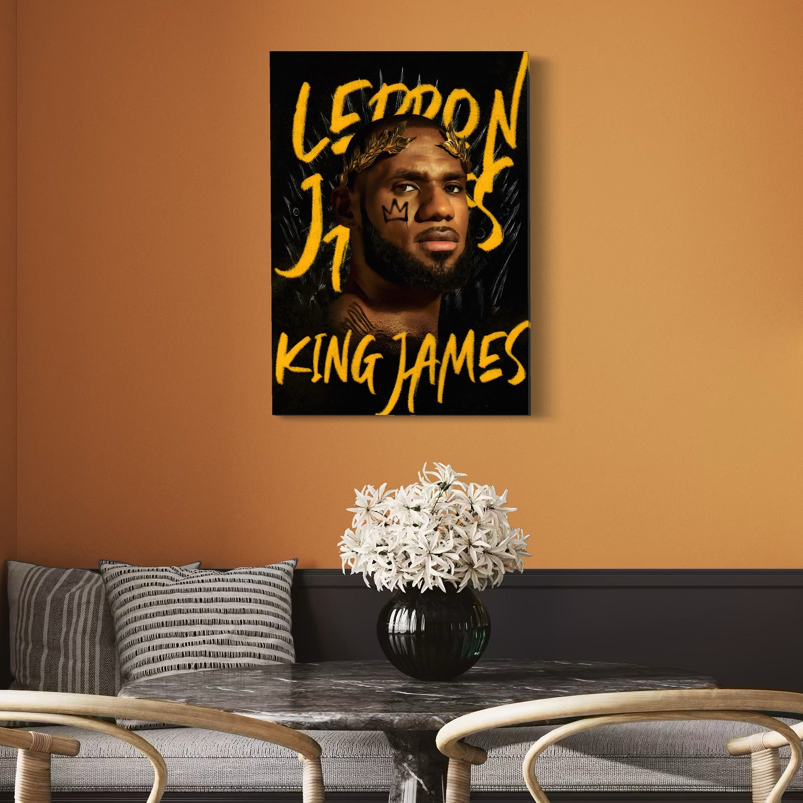Tablou Canvas Premium LuxCanva® C1108, Lebron James , Culori, Basketball, Lebron, Game Room, Bar, Relaxare, Culori Vibrante