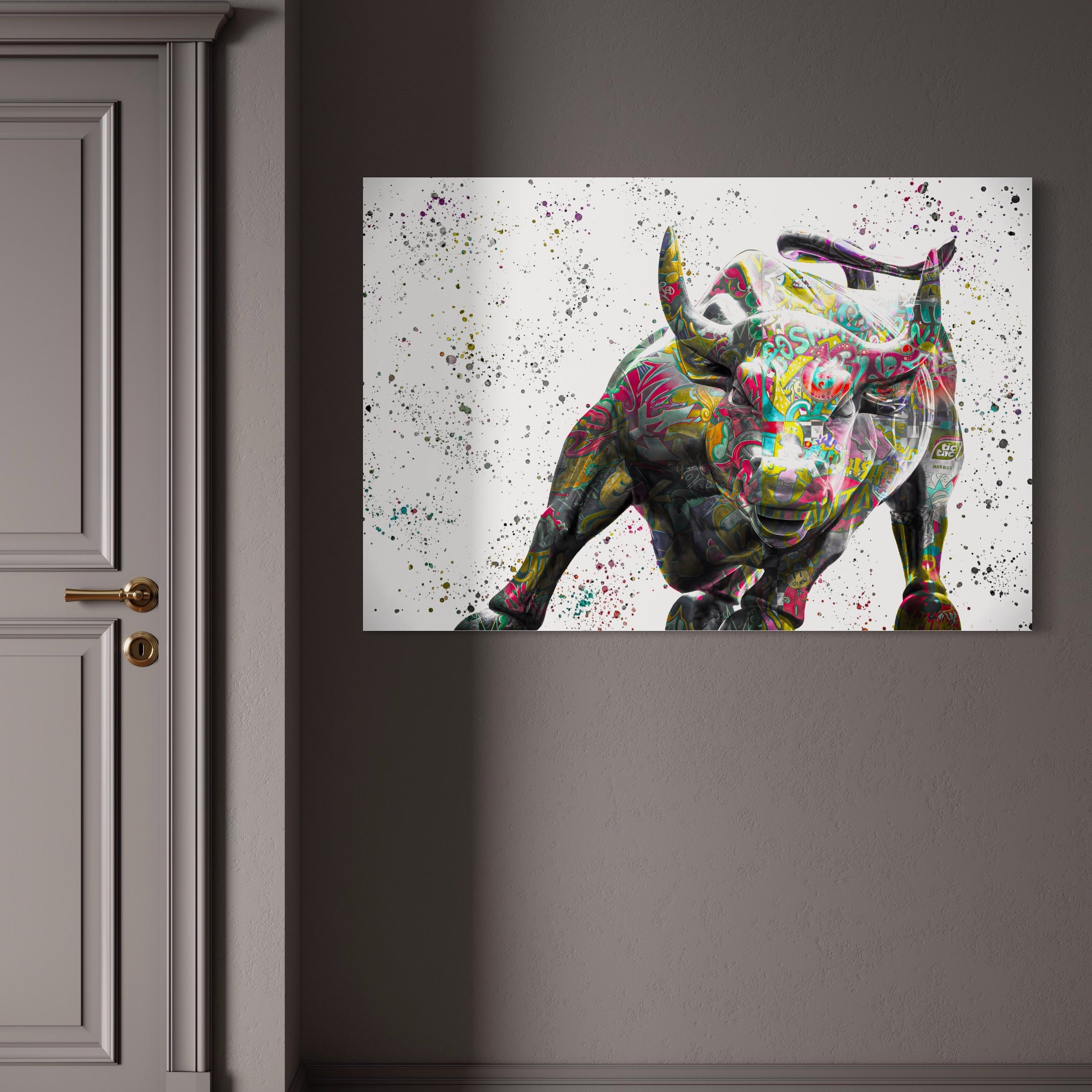 Tablou Canvas Premium LuxCanva® A1191, Bull Market ,  Stock Market, Birou, Financiar, Colorat, Culori Vibrante