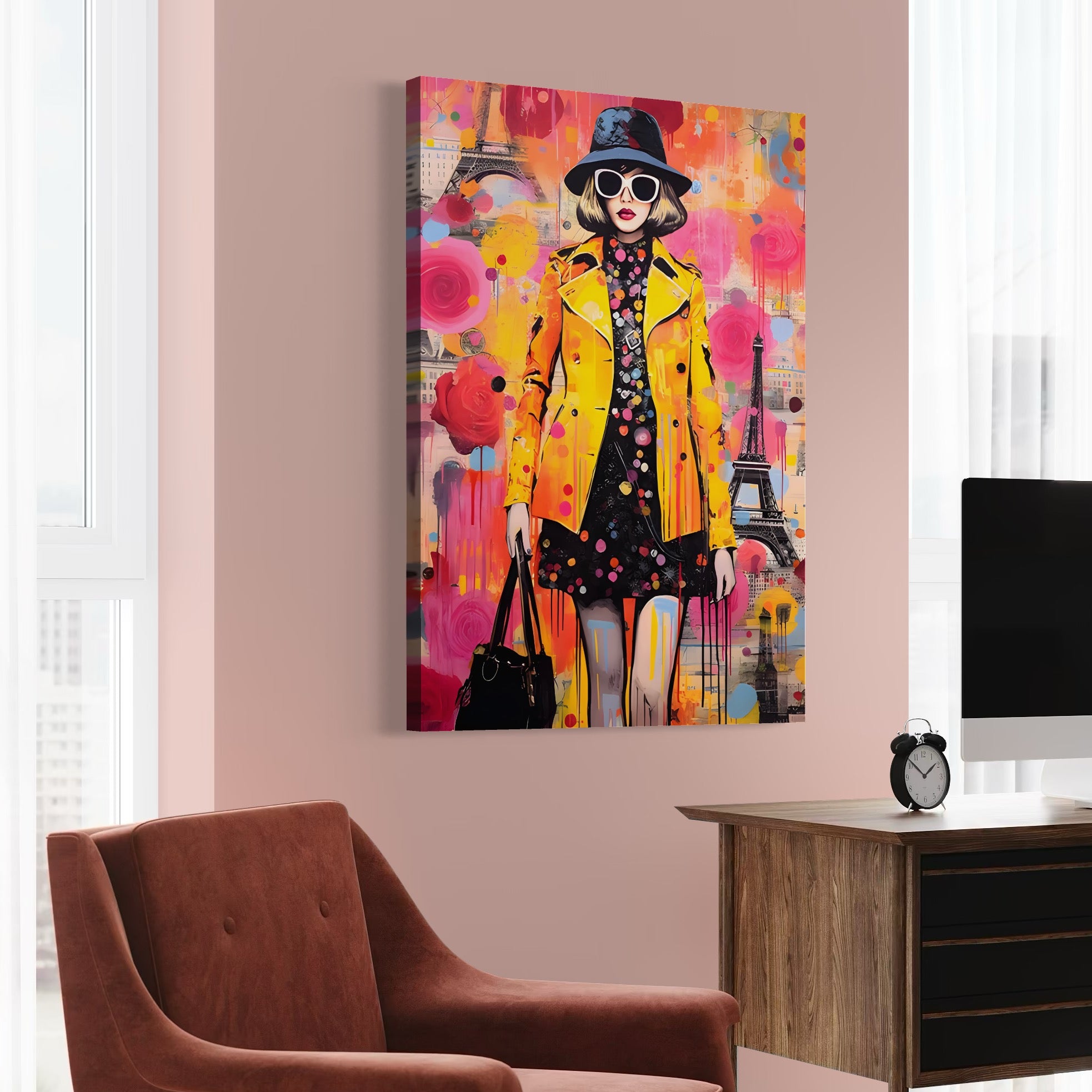 Tablou Canvas Premium LuxCanva® C1111, Paris Fashion Week , Culori, Fashion, Beautiful, Paris, Living Room, Bar, Relaxare, Culori Vibrante