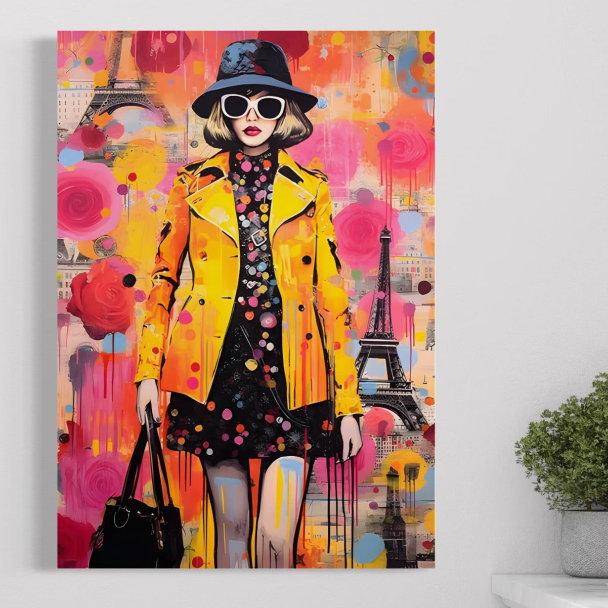 Tablou Canvas Premium LuxCanva® C1111, Paris Fashion Week , Culori, Fashion, Beautiful, Paris, Living Room, Bar, Relaxare, Culori Vibrante