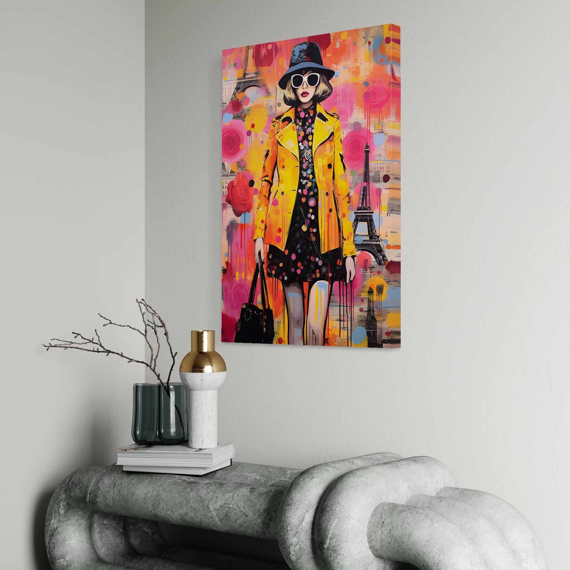 Tablou Canvas Premium LuxCanva® C1111, Paris Fashion Week , Culori, Fashion, Beautiful, Paris, Living Room, Bar, Relaxare, Culori Vibrante